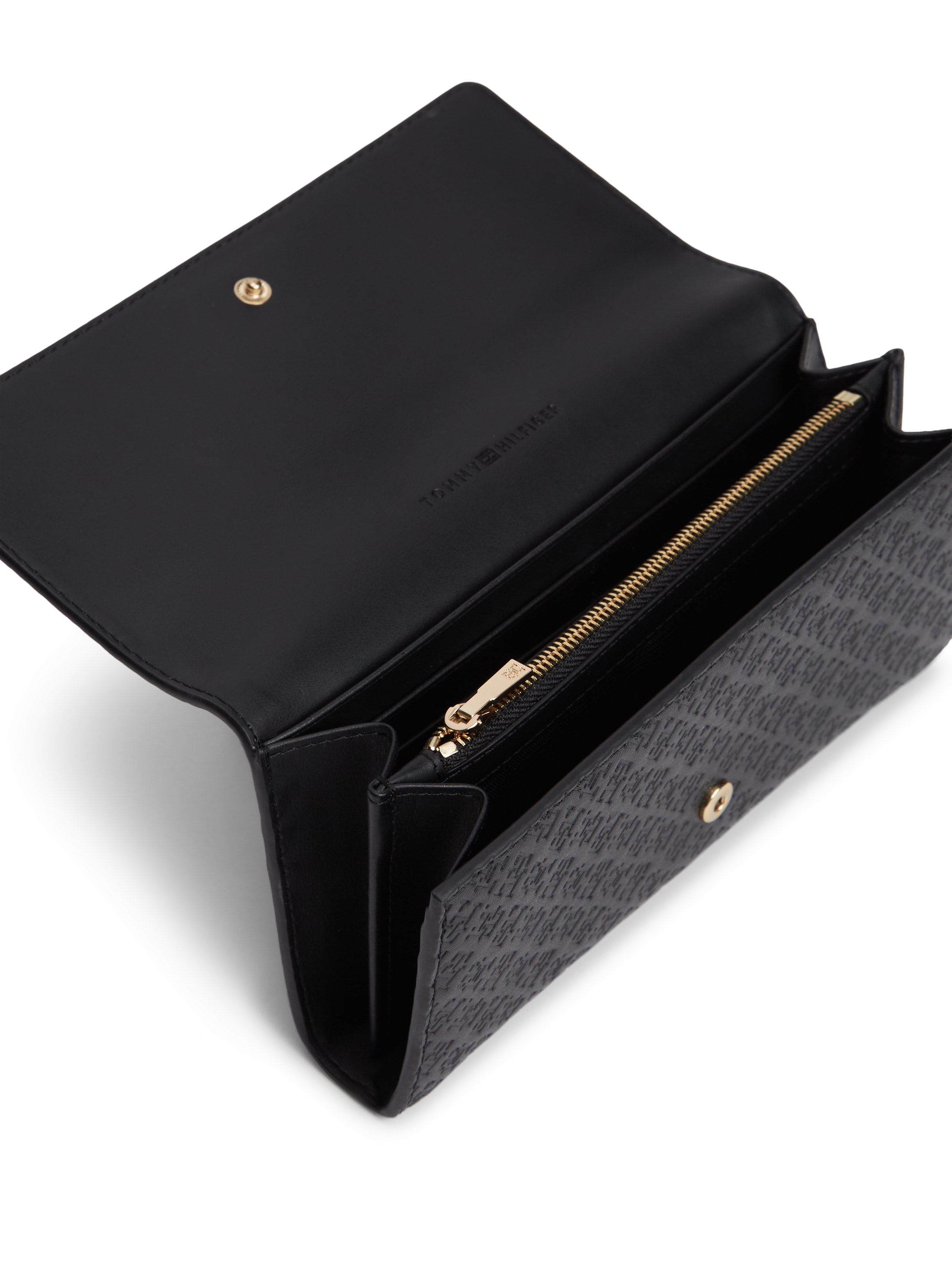 Tommy Hilfiger Geldbörse »TH ICON LRG FLAP WALLET MONO« Damen Geldbeutel, Portemonnaie mit TH-Schmucklogo