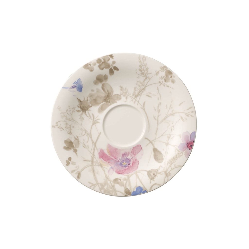 Villeroy & Boch Tasse »Frühstückstasse mit Untertasse Mariefleur Gris Basic 290 ml bunt«