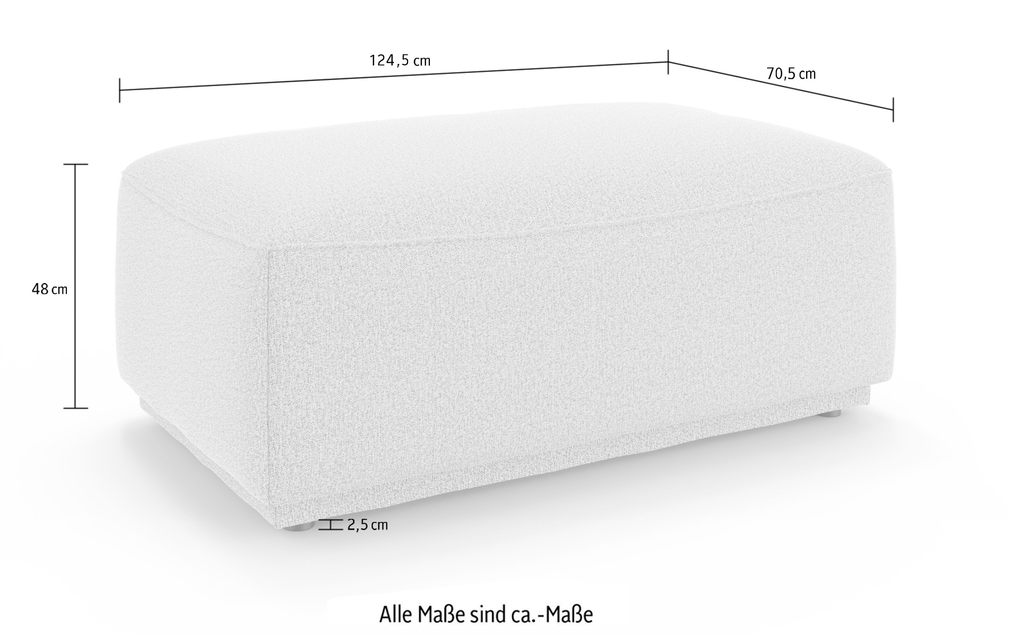 s.Oliver Polsterhocker »EMMERIK Sitzhocker mit Wellenfederung, Maße B/T/H: 124,5/70,5/48 cm«, hoher Sitzkomfort, gemütlich und modern, passend zur Serie Emmerik