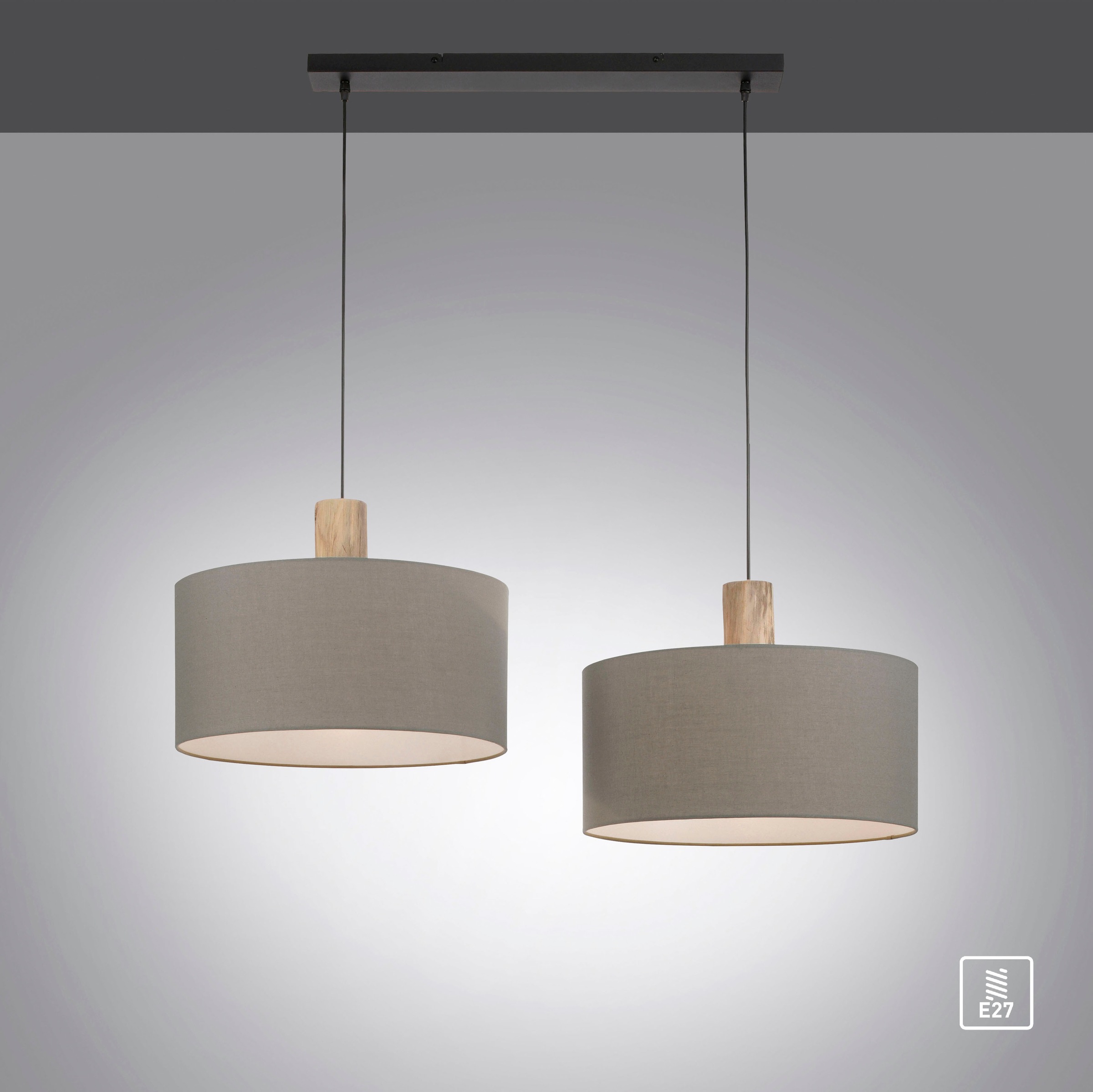JUST LIGHT Pendelleuchte »LINEN«, 2 flammig, ExklusiveE27
