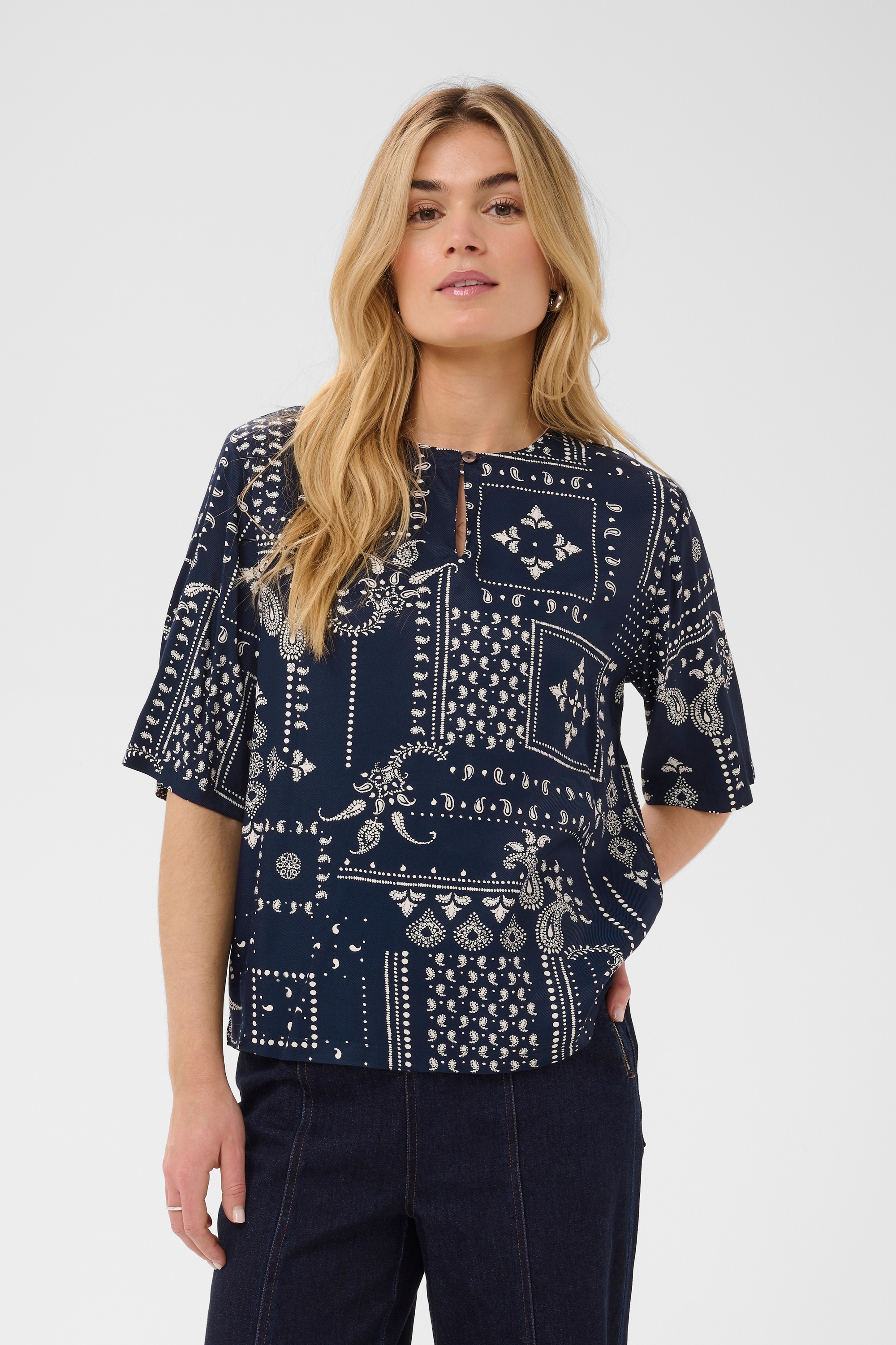 Saint Tropez Kurzarmbluse »Kurzarm-Bluse StephanieSZ«