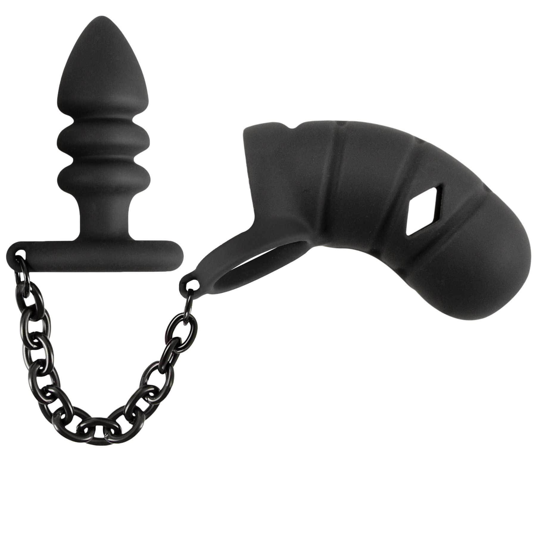 BLACK VELVETS Anal-Stimulator »Peniskäfig mit Analplug Cock cage with butt plug« ()