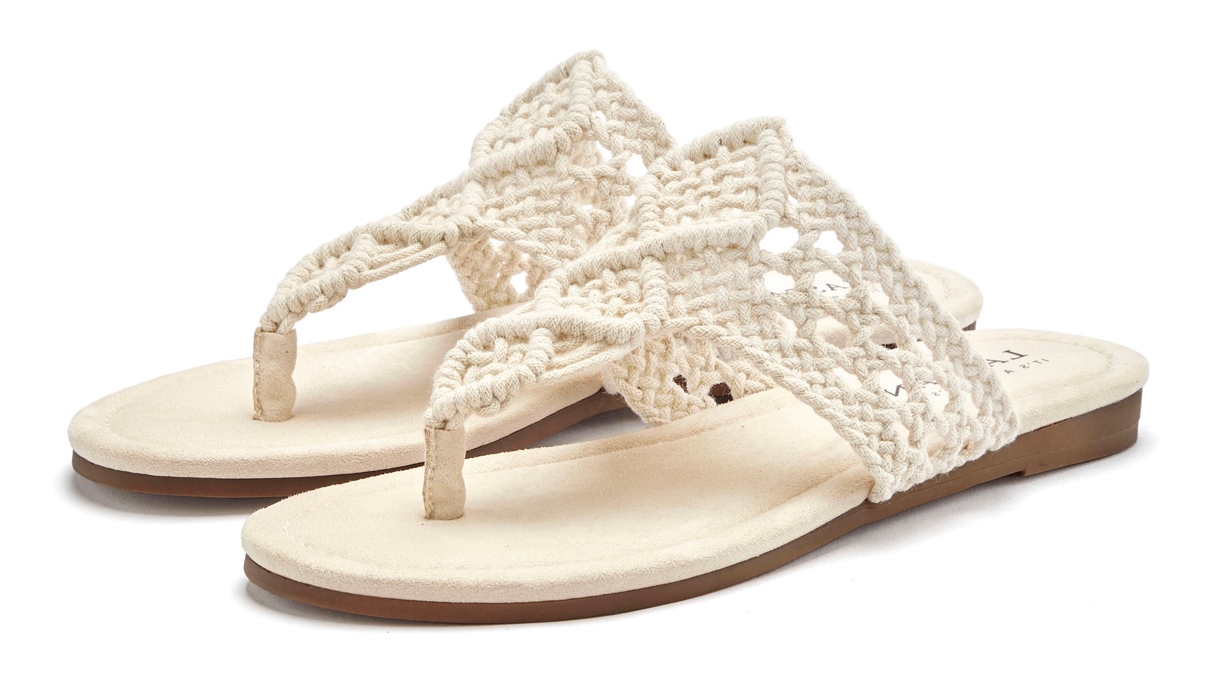 LASCANA Pantolette »Sommerschuh, Zehentrenner, Sandale, offener Schuh, Mule,«  mit trendiger Häkeloptik VEGAN