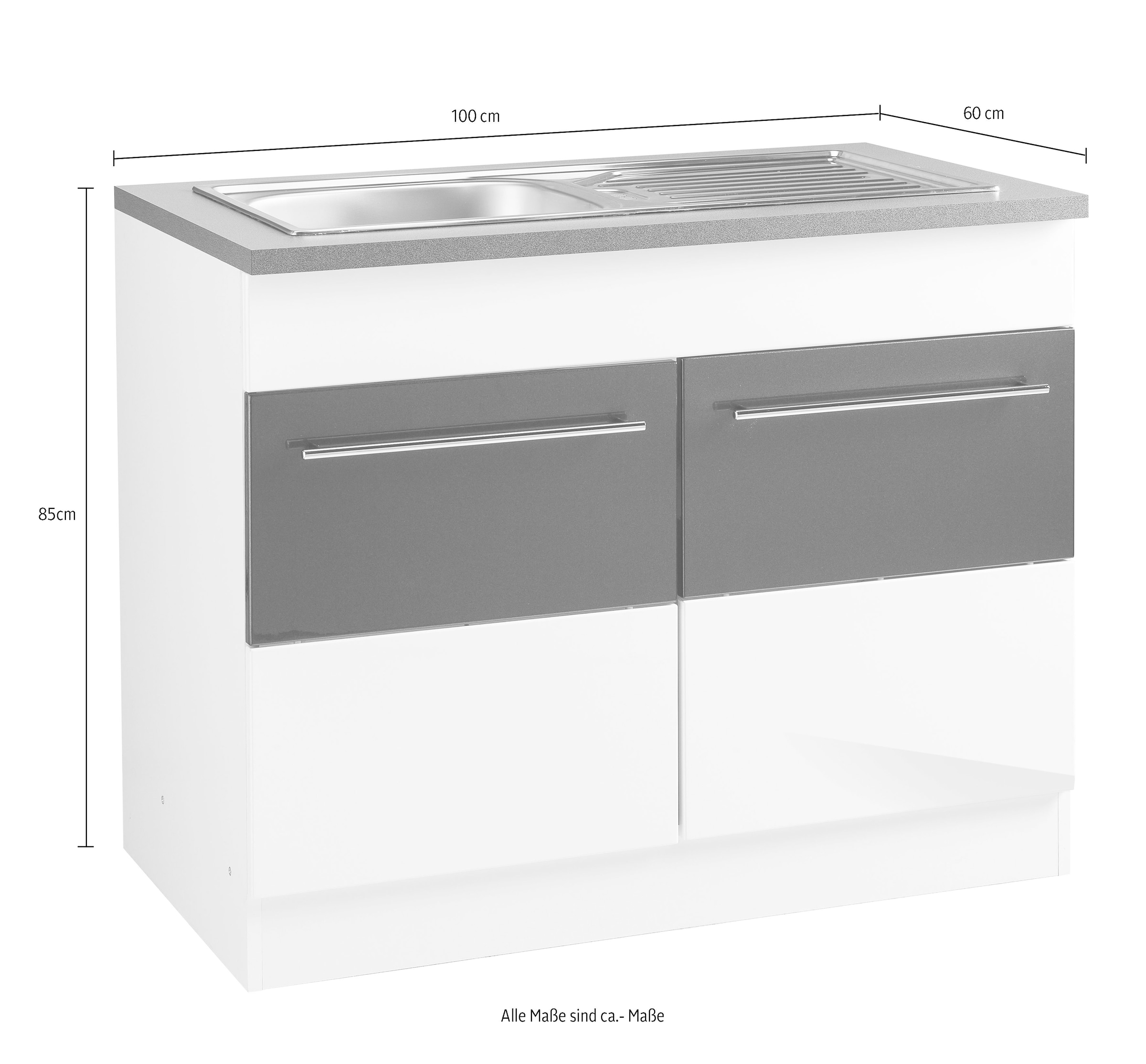 KOCHSTATION Spülenschrank »KS-Trient«, 100 cm breit, inkl. Einbauspüle