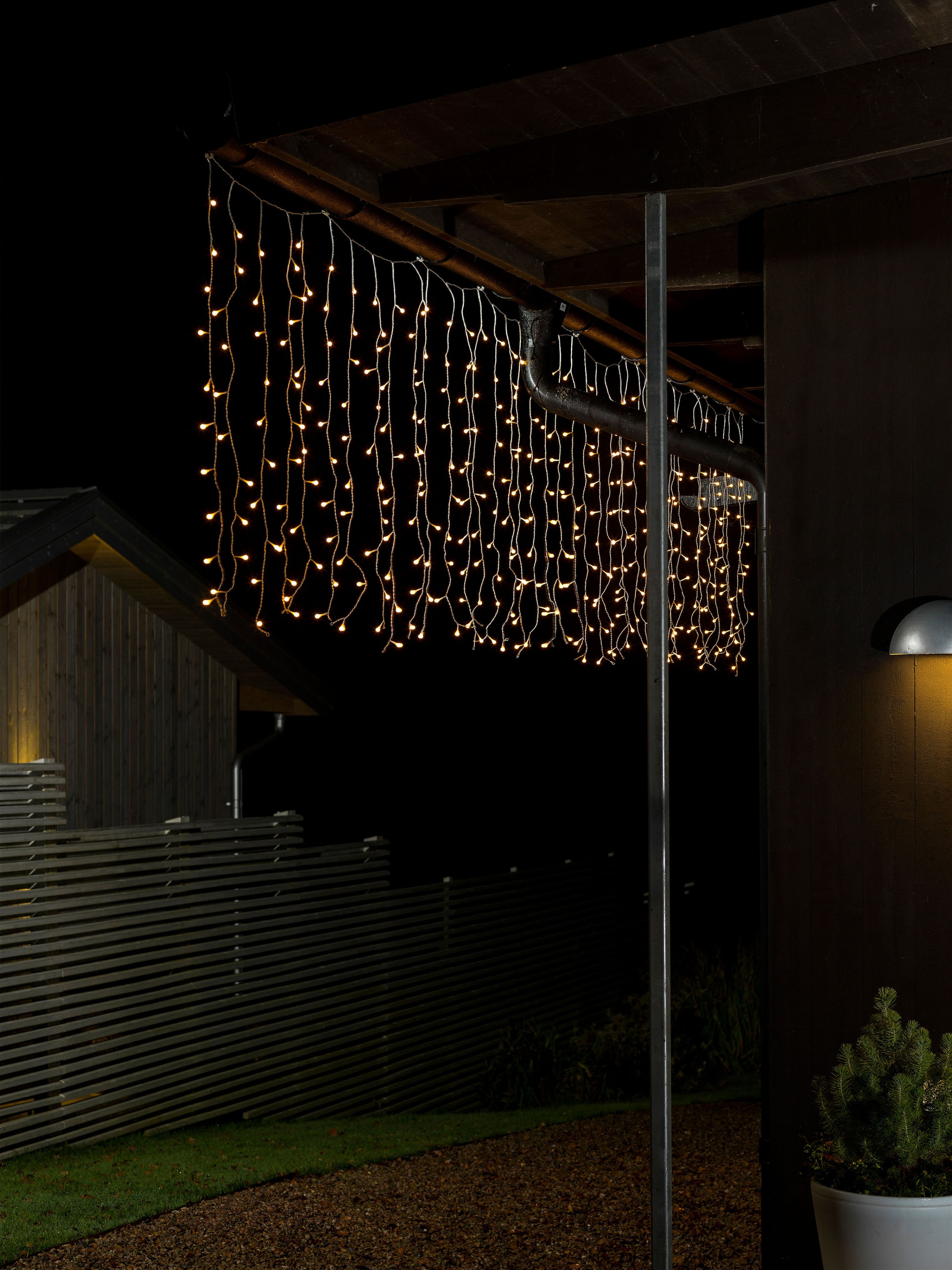 LED-Lichtervorhang »Weihnachtsdeko aussen«, 400 St.-flammig, LED Lichtervorhang, mit...