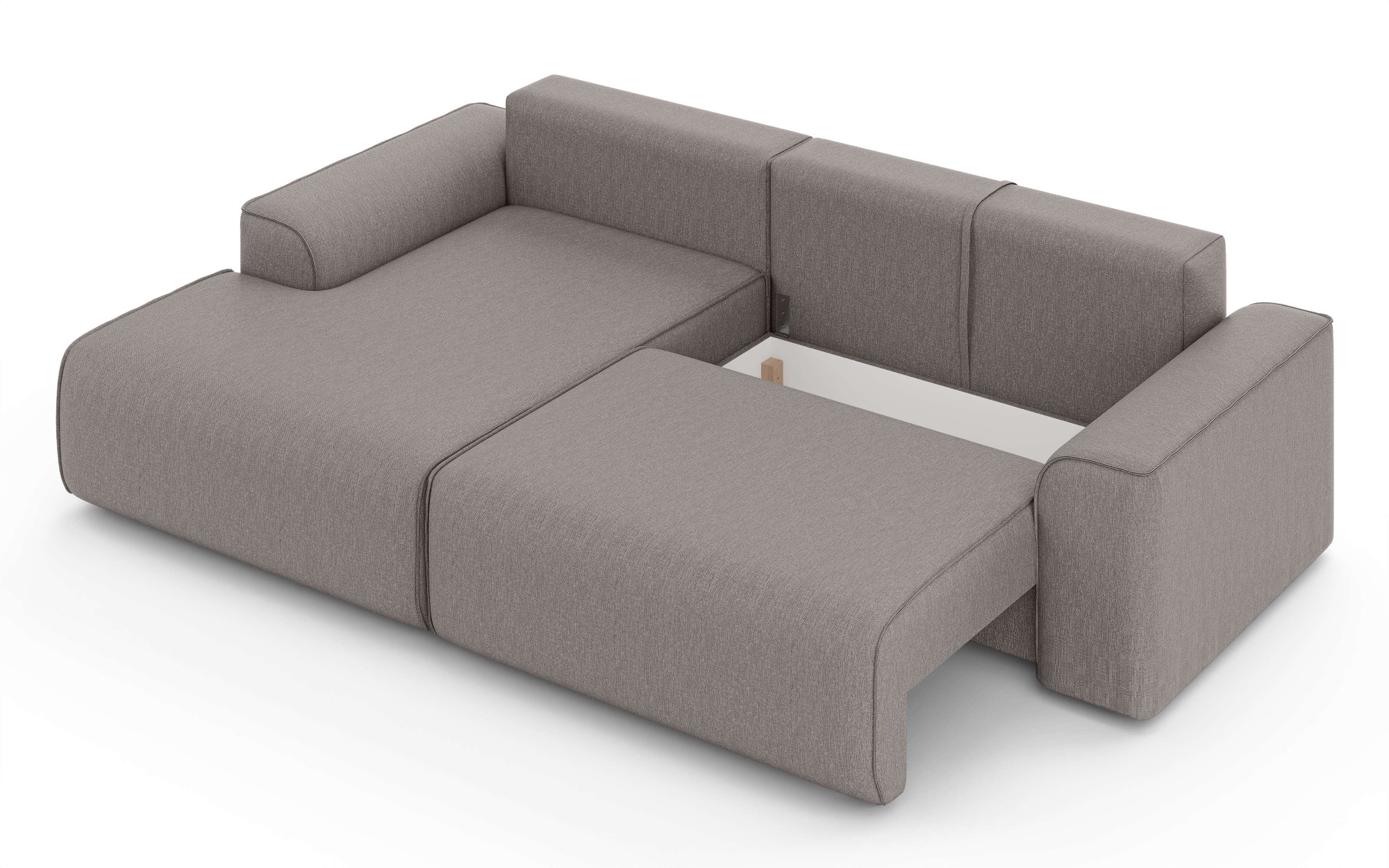 Home affaire Ecksofa »Santenay mit Bettfunktion und Bettkasten, Maße: B/T/H 266/164/90 cm«, L-Form mit Wellenfederung, Schlaffläche: 140x213 cm, auch in Cord