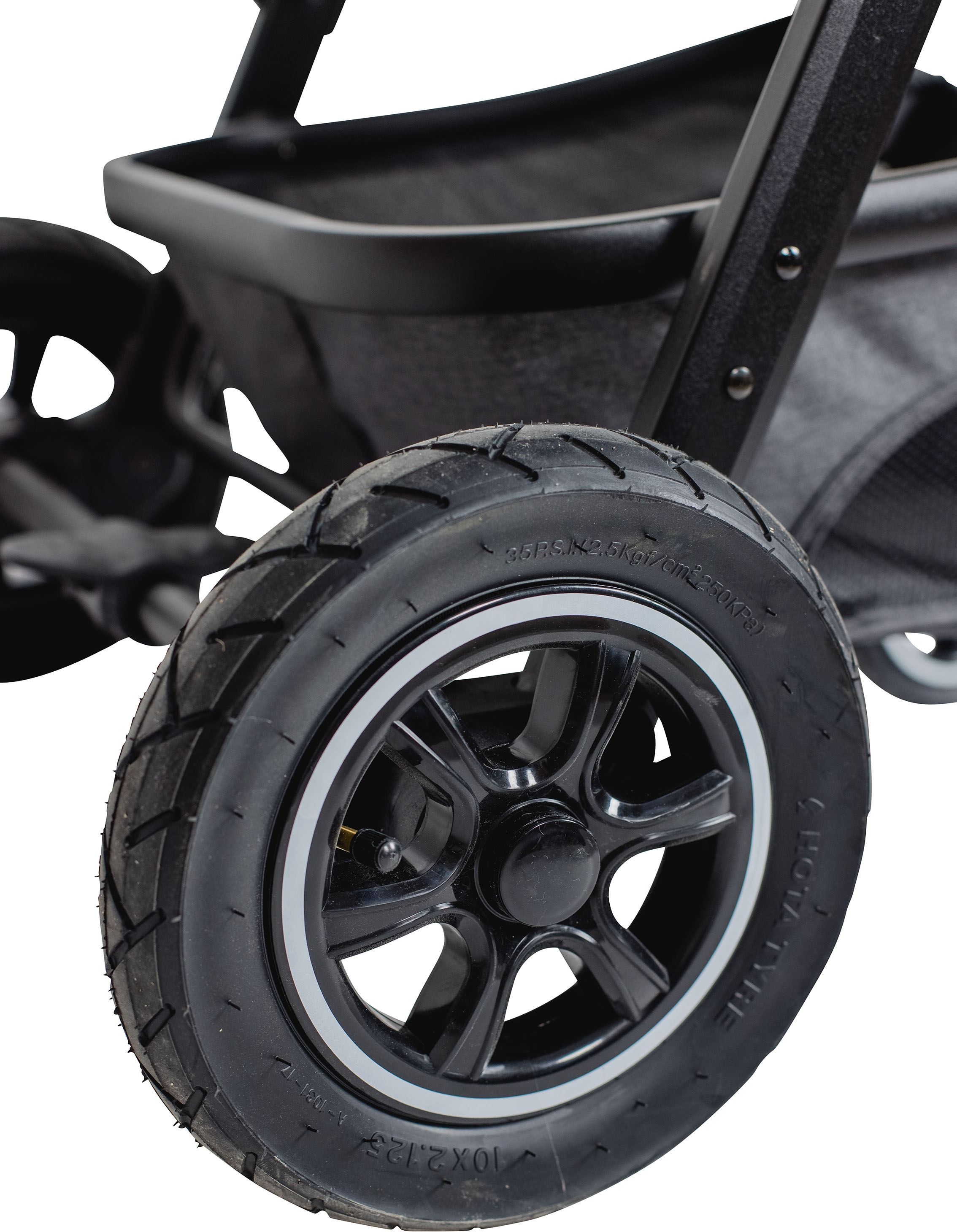 BabyGo Kombi-Kinderwagen »Simplex AIR 3in1, Grey melange«, 15 kg, inkl. Babywanne + Matratze, Sportaufsatz, Babyschale & Wickeltasche