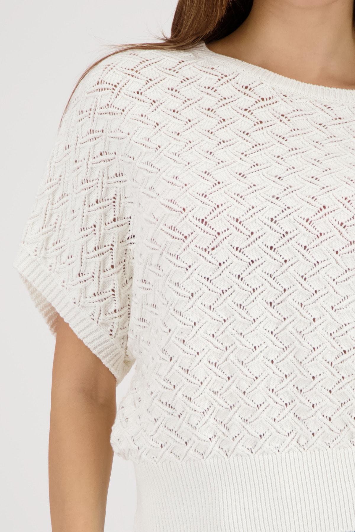 Monari Strickpullover »Pullover Ajour« Regular fit mit Ajour-Strickerei