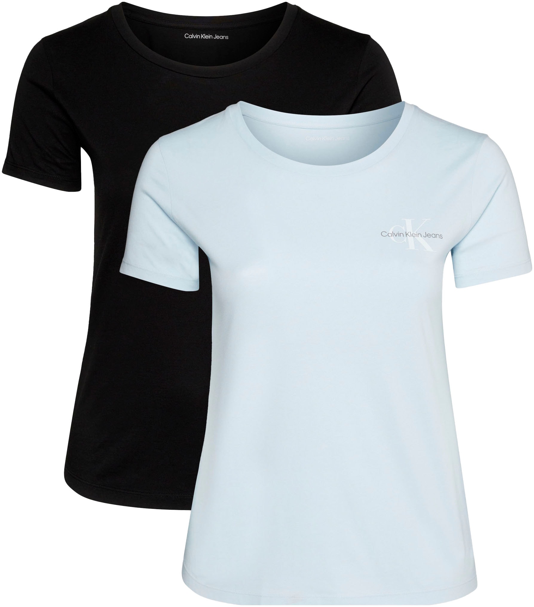 T-Shirt »PLUS MONOLOGO TWO PACK«, in Großen Größen mit Logodruck