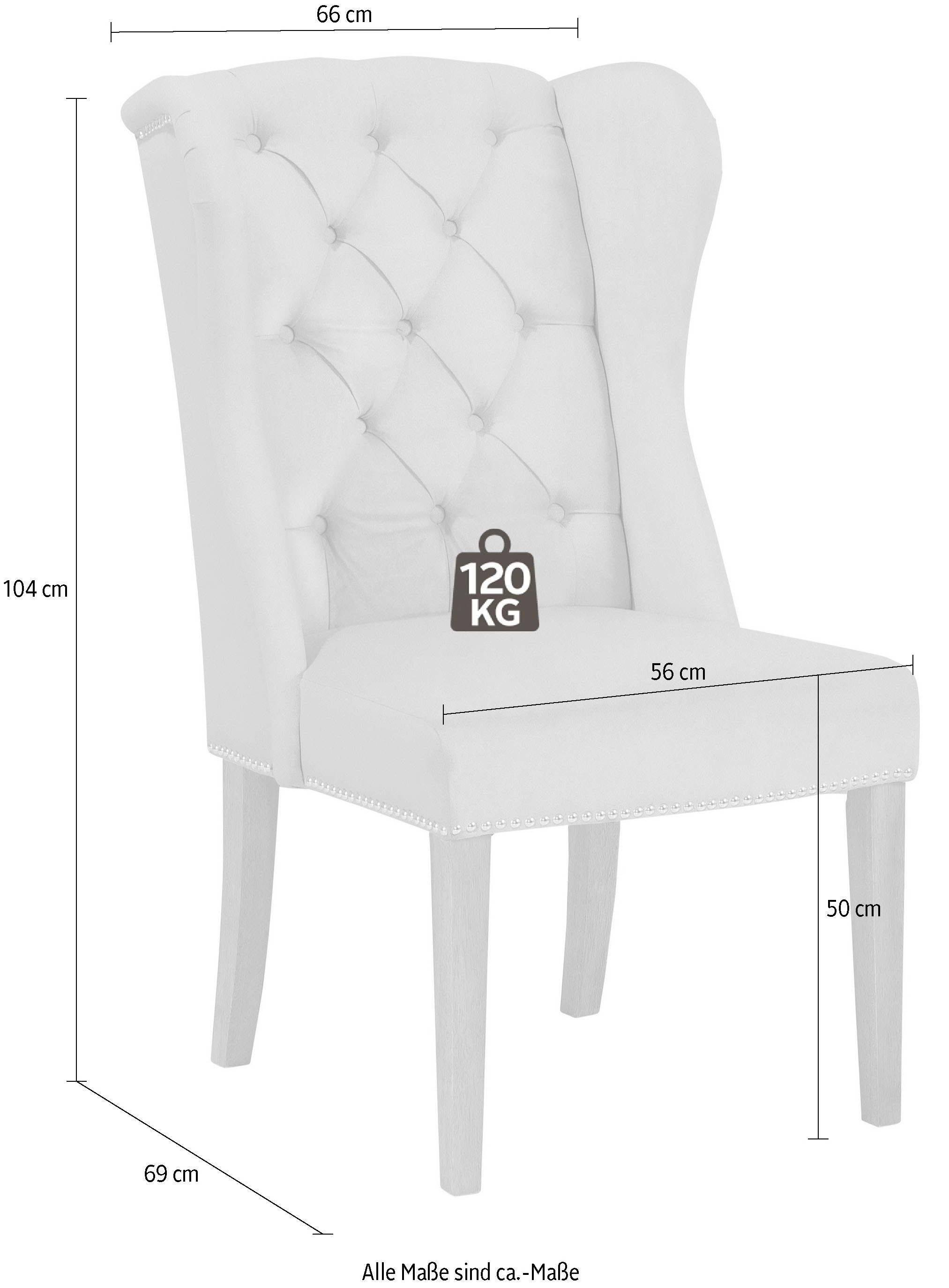 Home affaire Esszimmerstuhl »Liao, TOPSELLER!«, Struktur (100% Polyester), mit Ohrensessellehne und edler Knopfheftung in der Rückenlehne