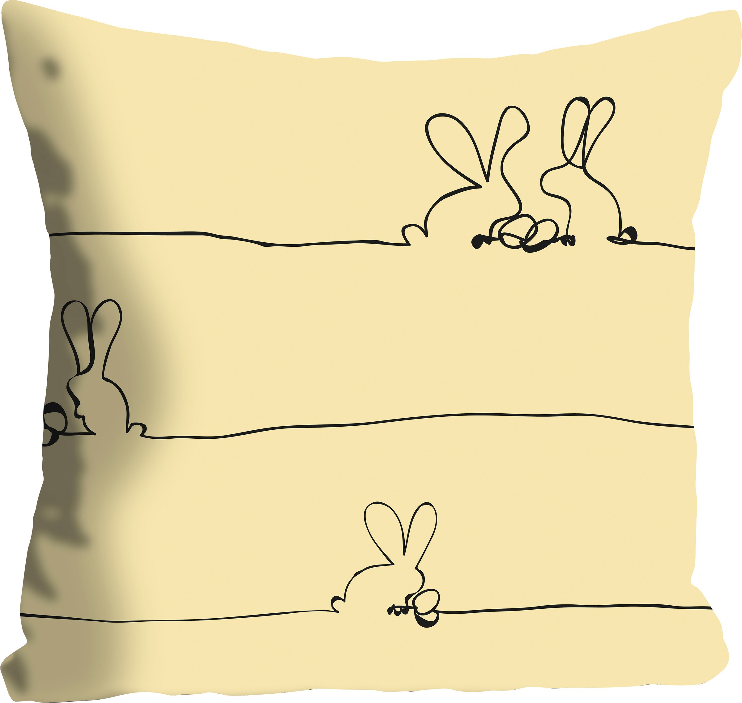 queence Dekokissen »Bunny Family yellow«, (1 St.), mit einem österlichem  Hasenpaar, Kissenhülle ohne Füllung, 1 Stück online bei OTTO