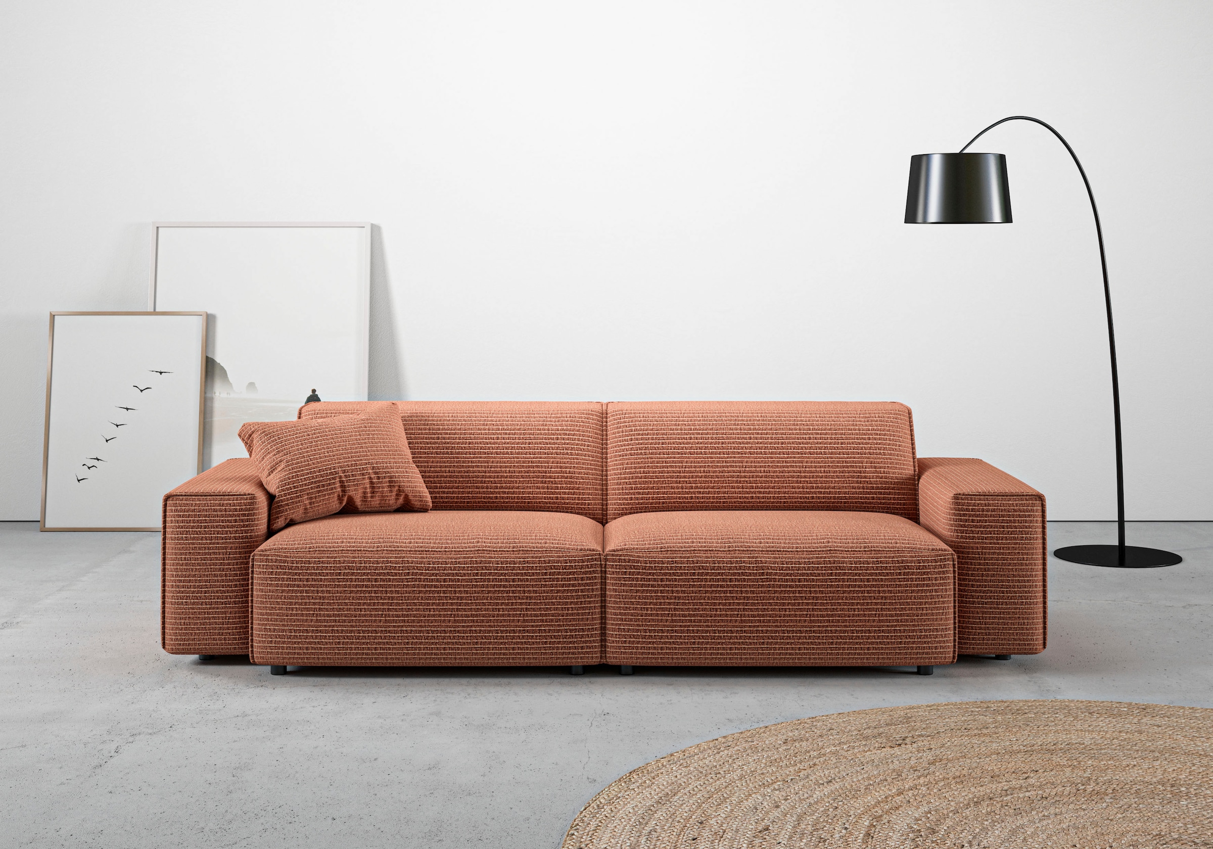 andas Big-Sofa »Glimminge  auch in Breitcord, Feincord + Easy care-Bezug,«, besondere Kedernähte Zierkissen