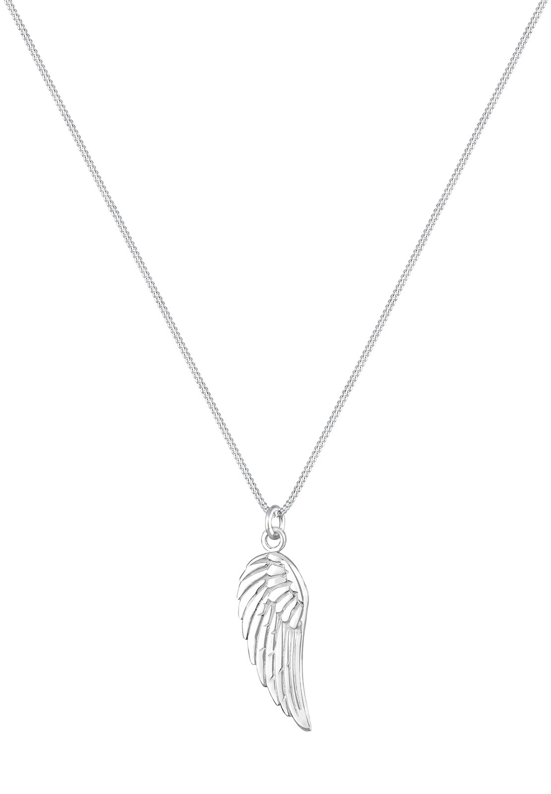 Elli Kette mit Anhänger »Halskette Panzerkette Engel Flügel Basic Boho 925 Silber«