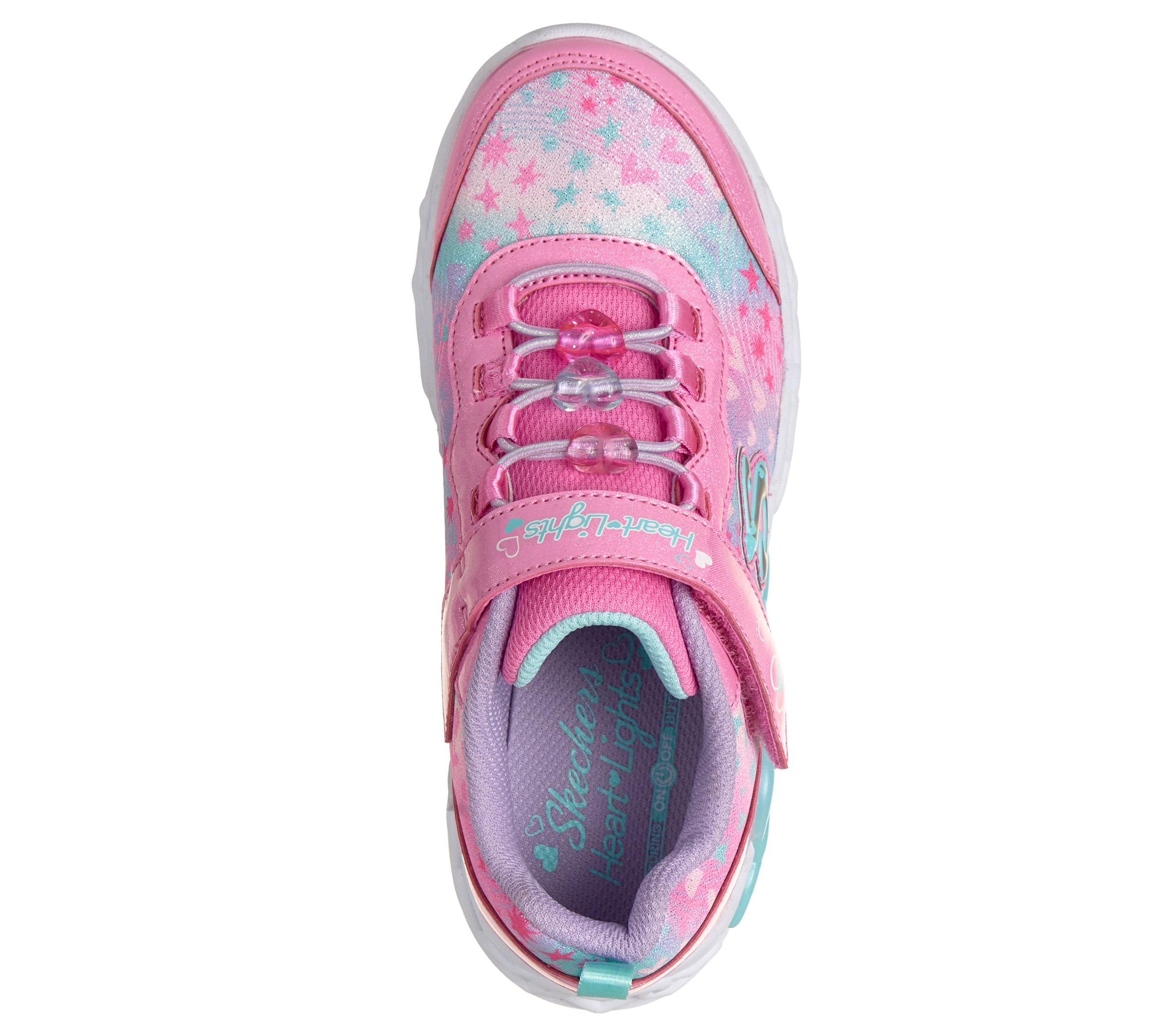 Skechers Sneaker »INFINITE HEART LIGHTS«  Klettschuh mit Blinkfunktion, Größenschablone zum Download