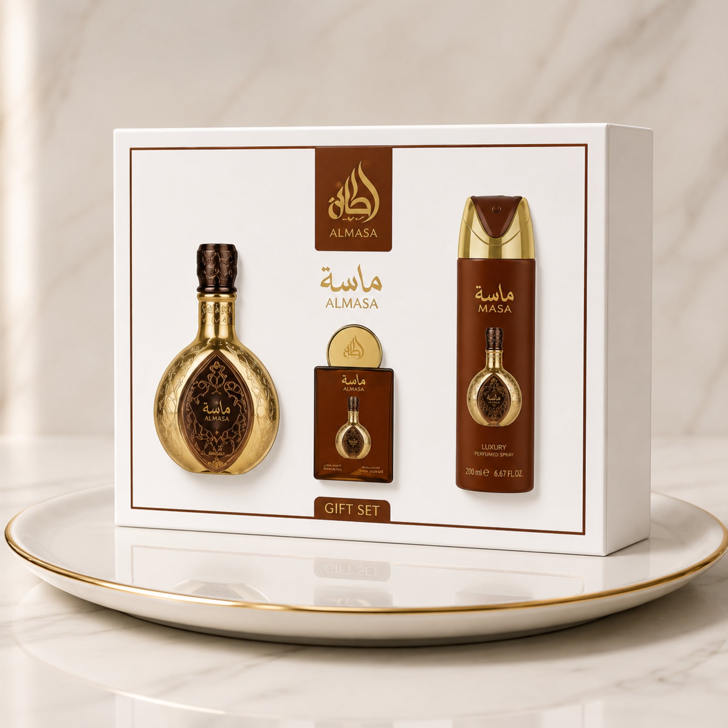 Lattafa Duft-Set »Pride Masa Eau de Parfum Giftset« Set, 3 Eau de Parfum, Duft-Set, 320 ml Füllmenge