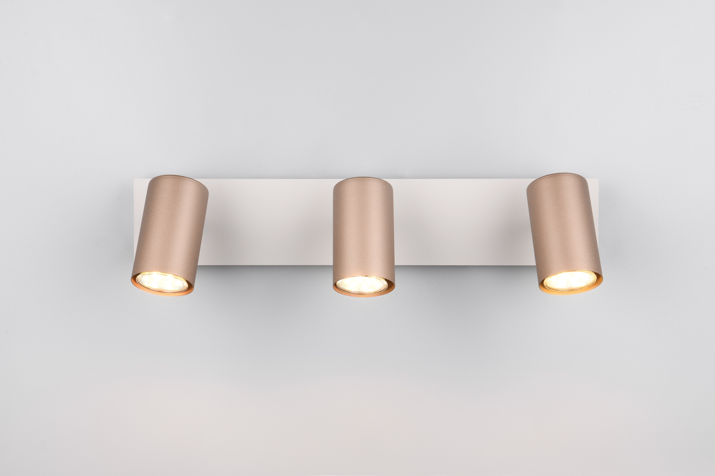 TRIO Leuchten Deckenstrahler »MARLEY, GU10 Deckenspot 1-flammig, exkl 3x GU10 max 35W, Wandspot« GU10 1 Stk. warmweiß - kaltweiß flexibel verstellbarer GU10 Deckenspot in coffee + warm grey, 48x9 cm