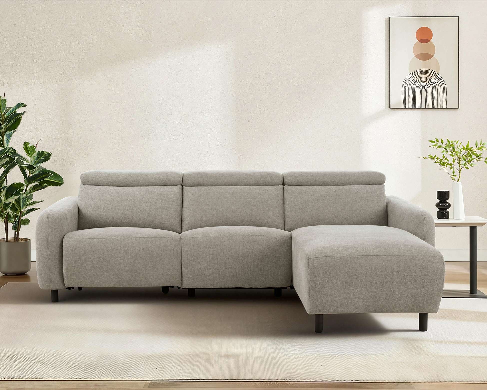 OTTO home Ecksofa »SKAANE Struktur, L-Form, 274 cm, manuelle/elektrische Relaxfunktion,« 274 cm, mit Kopfteilverstellung und man. oder elektr. Relaxfunktion