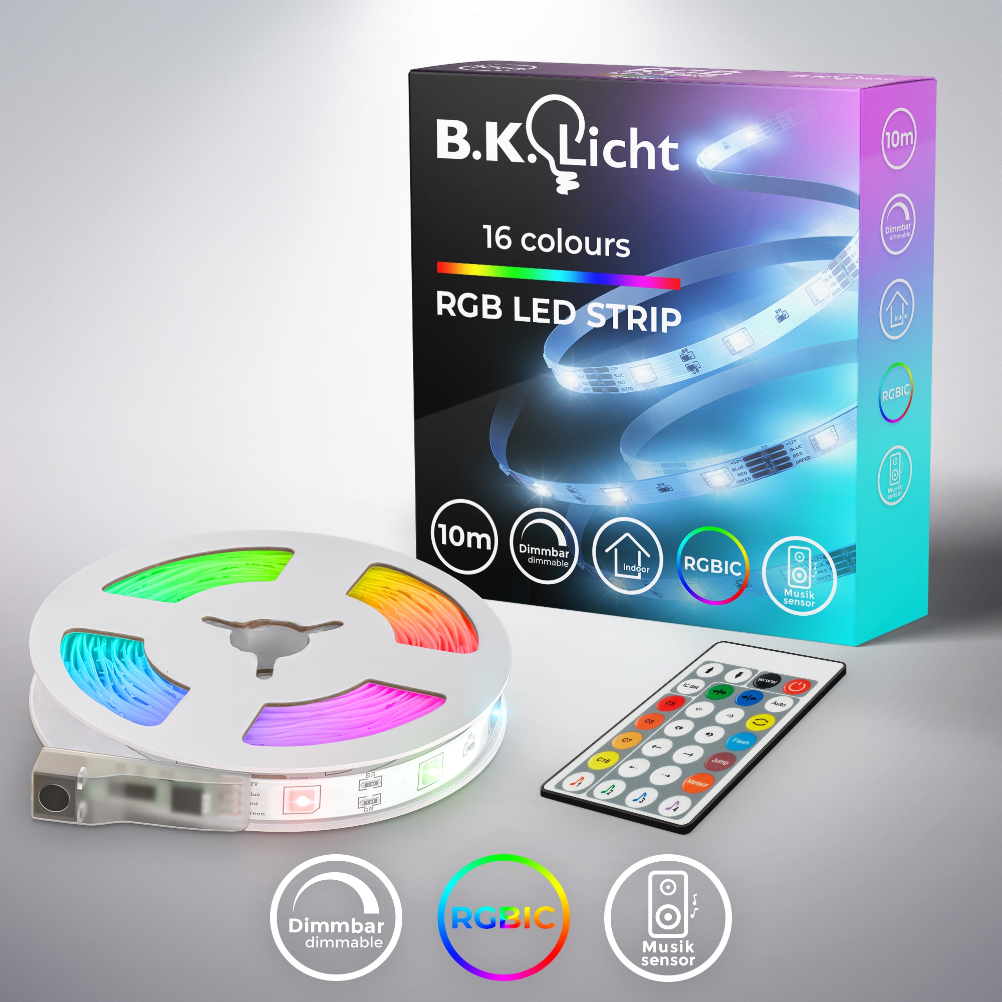 LED Stripe »RGBIC LED Strip, 10 m, mit Musiksensor«, 300 St.-flammig, Lichtleiste,...