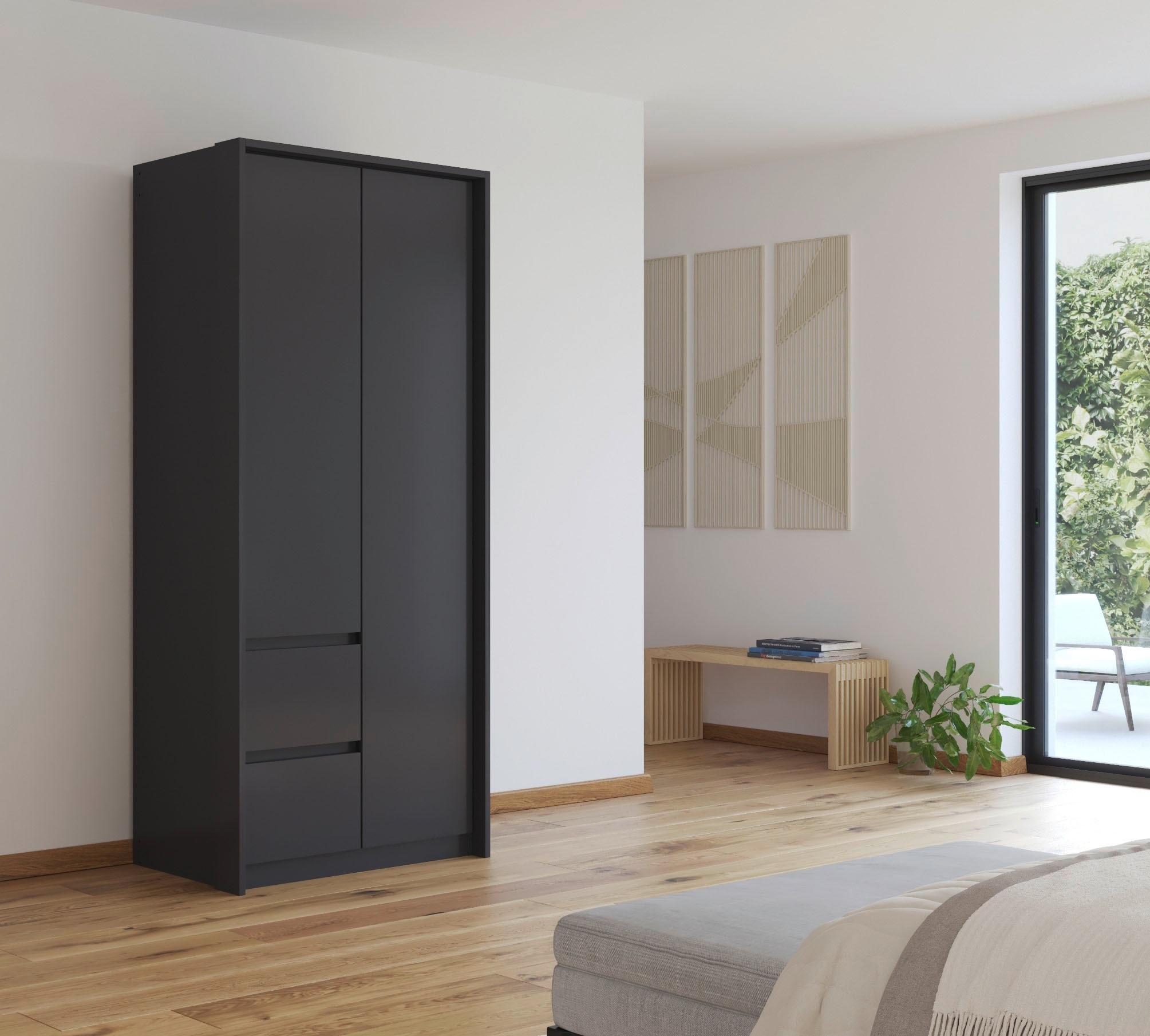 rauch Drehtürenschrank »Mainz mit Passepartout« optional mit Beleuchtung, Außentüren mit Push-to-Open Funktion