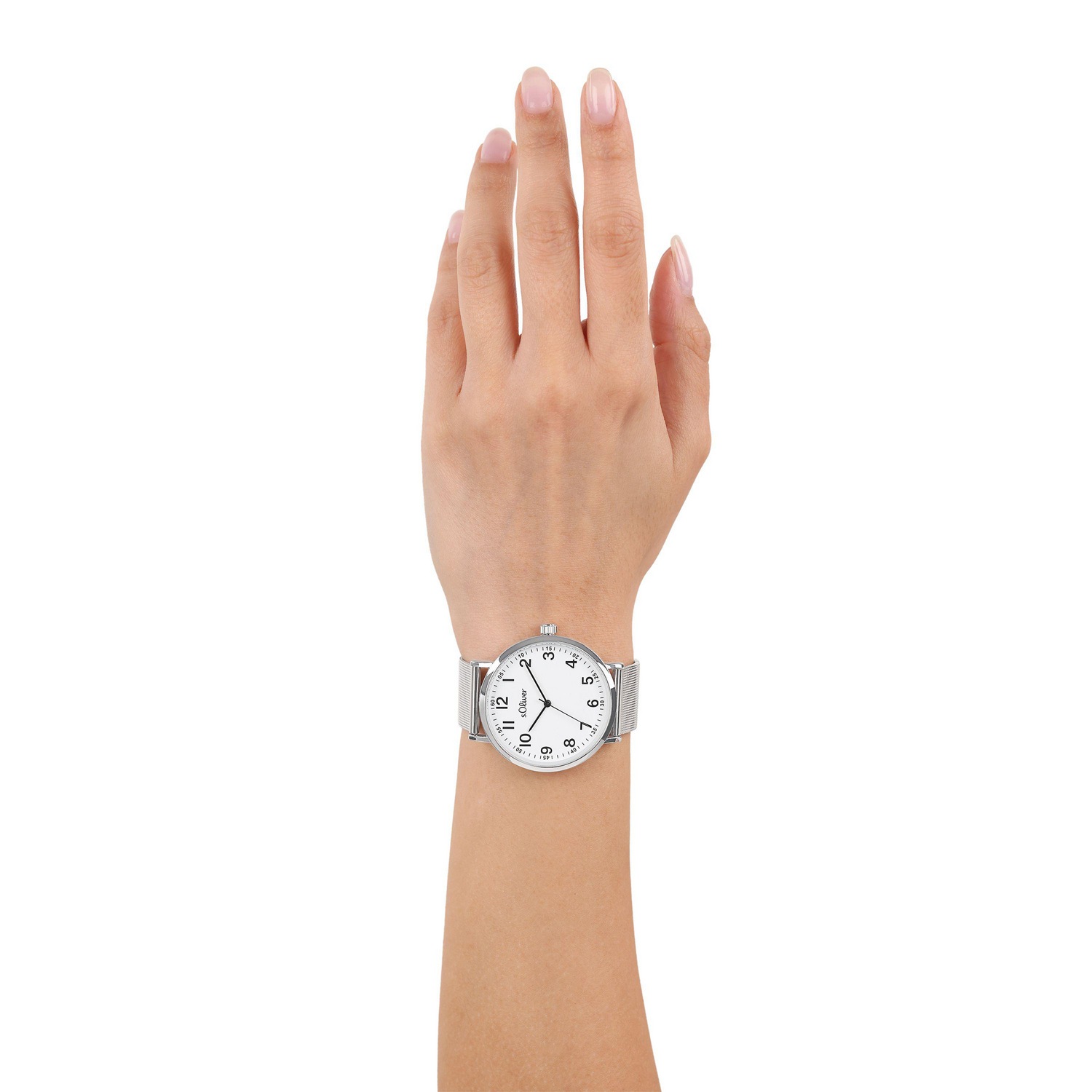 s.Oliver Quarzuhr Armbanduhr, Herrenuhr, Edelstahlarmband, analog