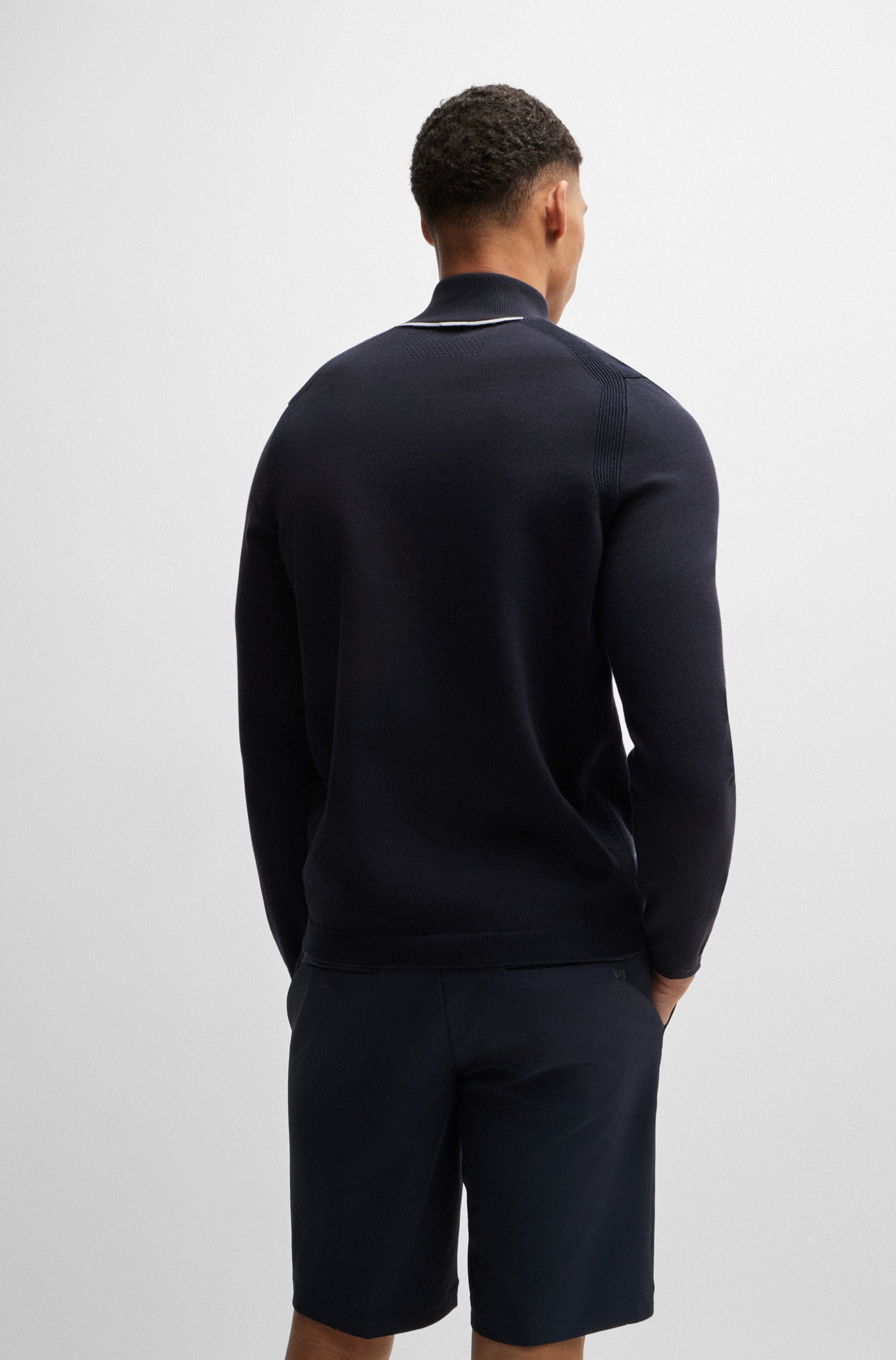 BOSS GREEN Strickpullover »Ever-X QZ«, mit Reißverschluss