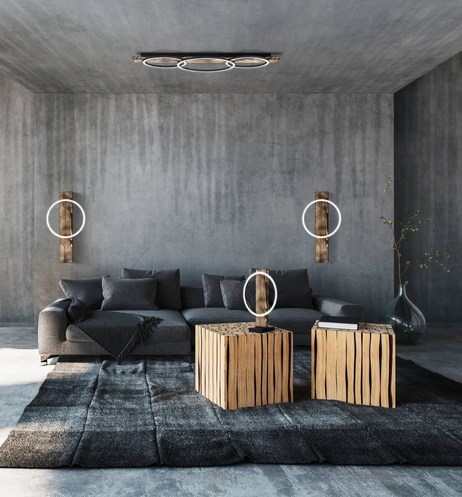 EGLO Deckenleuchte »BOYAL«, 3 flammig, Leuchtmittel LED-Modul | LED fest integriert, Deckenlampe, Küchenlampe, Flurlampe in Schwarz und Braun rustikal