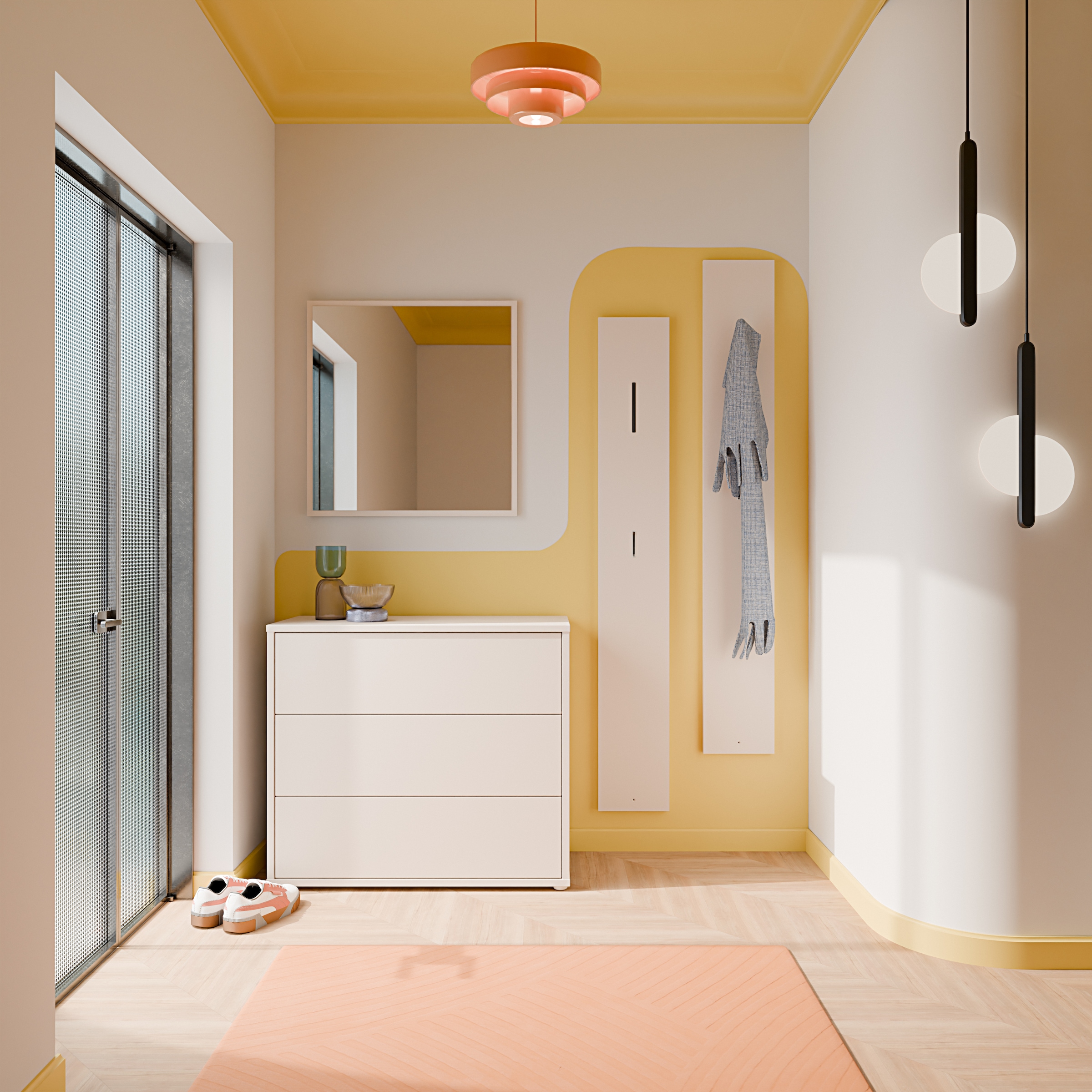 FORTE Kommode »Alice Springs, Kommode, 3 Schubkästen B/H/T 94,8/83,1/41,5« Schubkästen mit Vollauszug, grifflos,Push to open