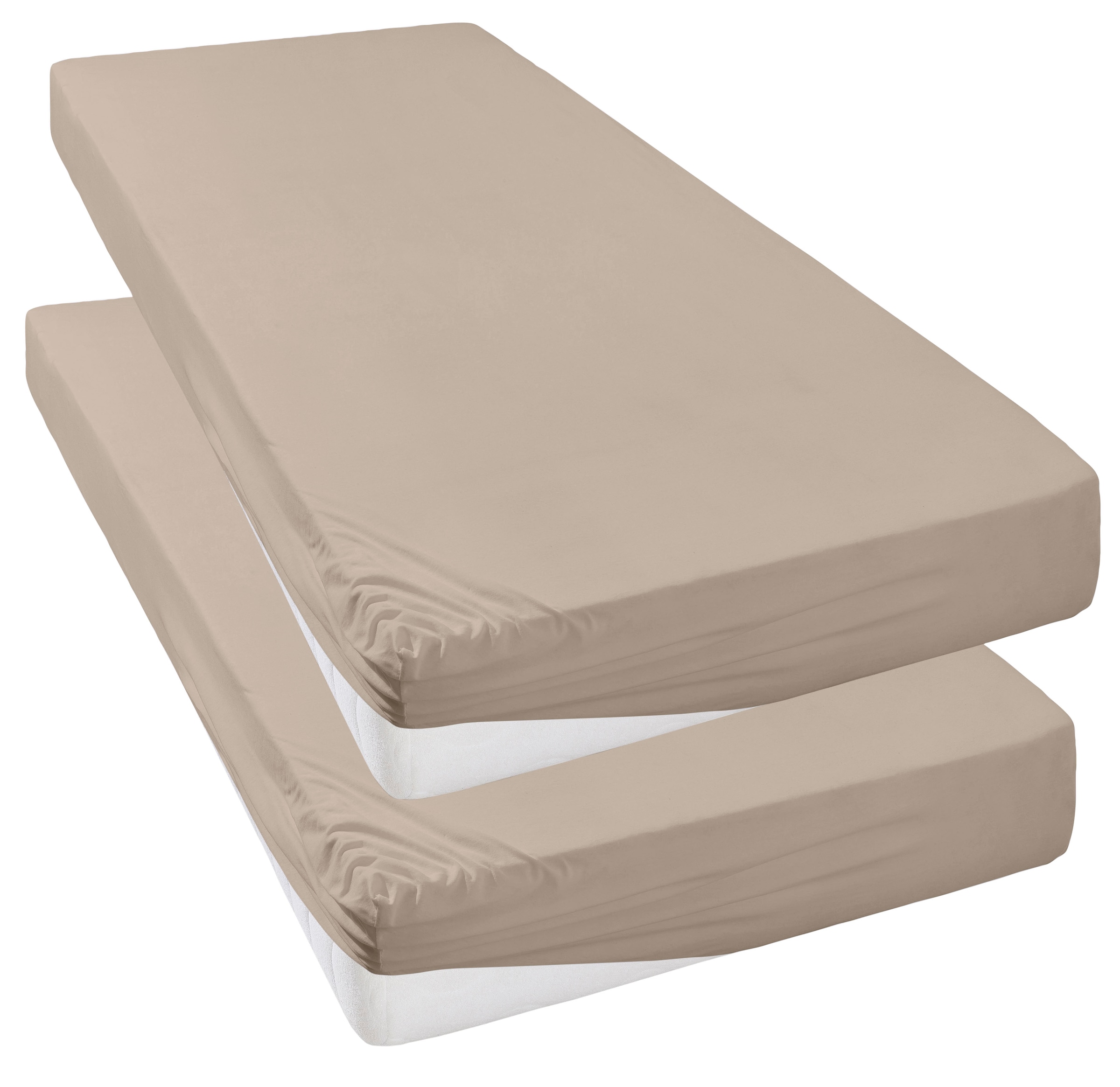 my home Spannbettlaken »Strawberry Edel Jersey, Premium Qualität in 115 g/m², mit Gummizug, 50% Baumwolle 50% Polyester, nachhaltig, unterstützt die Initiative Cotton made in Africa, bügelfrei, trocknergeeignet