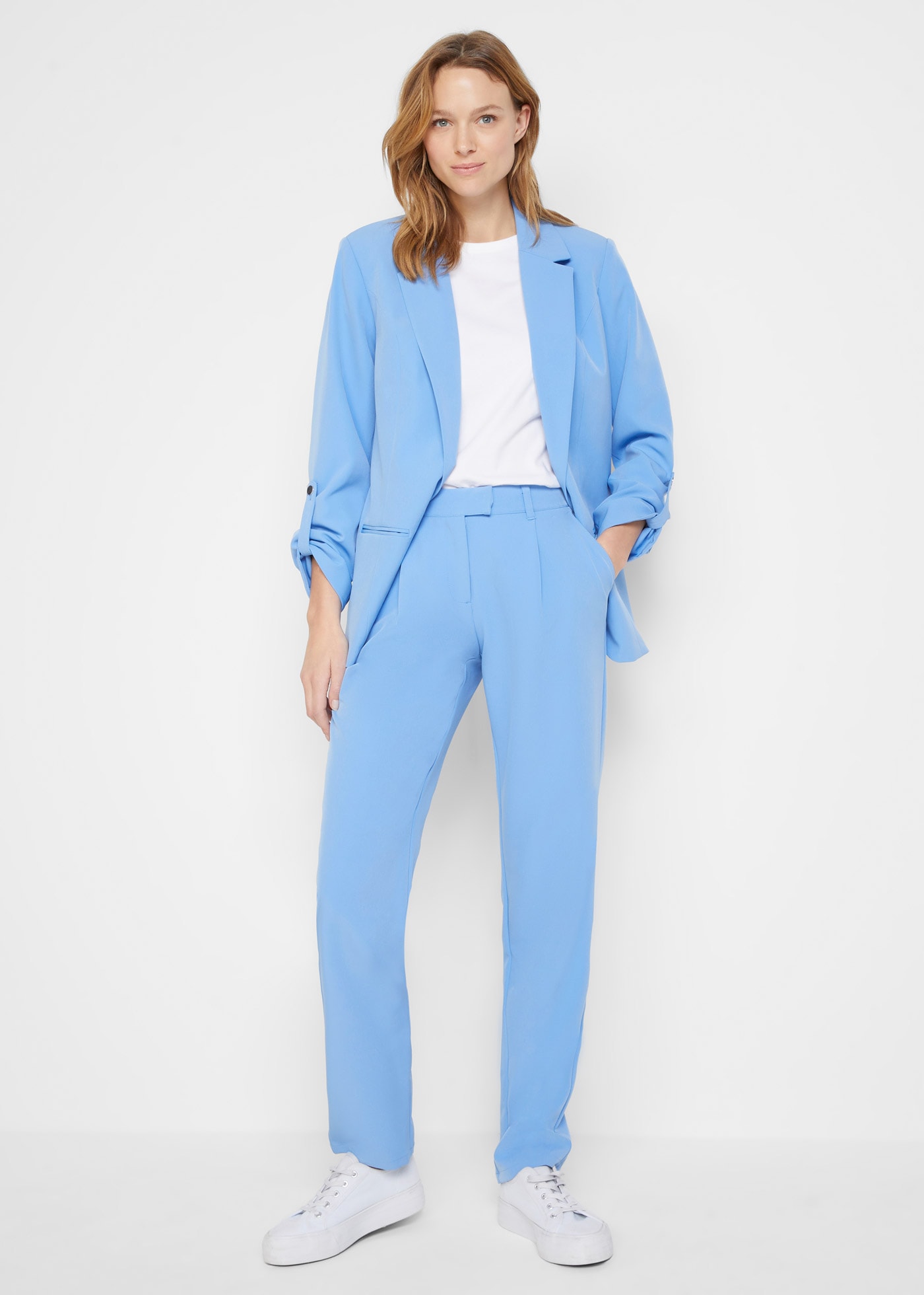 bonprix Jackenblazer »Blazer« mit klassischem Reverskragen, mit Stretch-Material, Krempelärmel