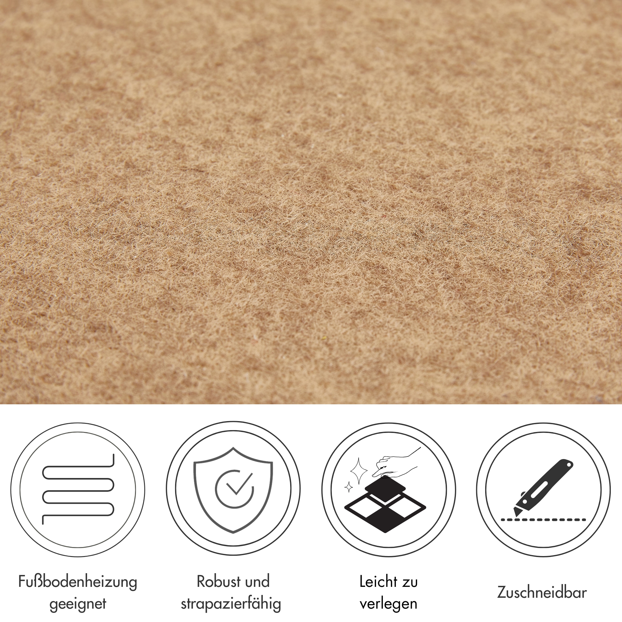 Andiamo Teppichfliese »Skandi, selbstklebend«, rechteckig, 4 mm Höhe, 40x40 cm, 25 Stück (4 qm), 50 Stück (8 qm) oder 100 Stück (16 qm)