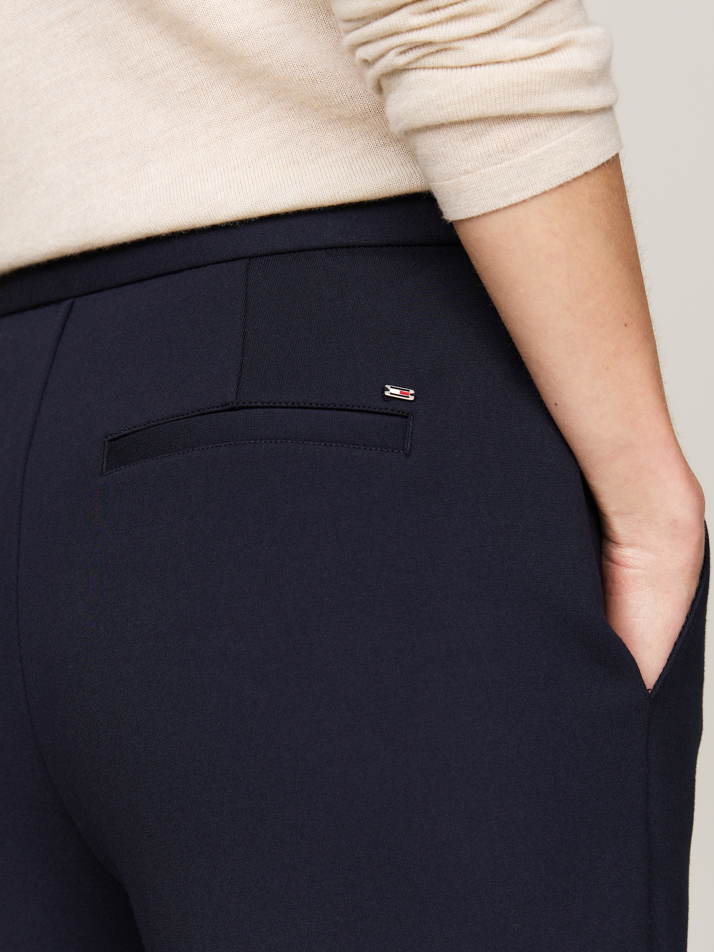 Tommy Hilfiger Webhose »PUNTO SLIM STRAIGHT PANT«, mit Tommy Hilfiger Flagge