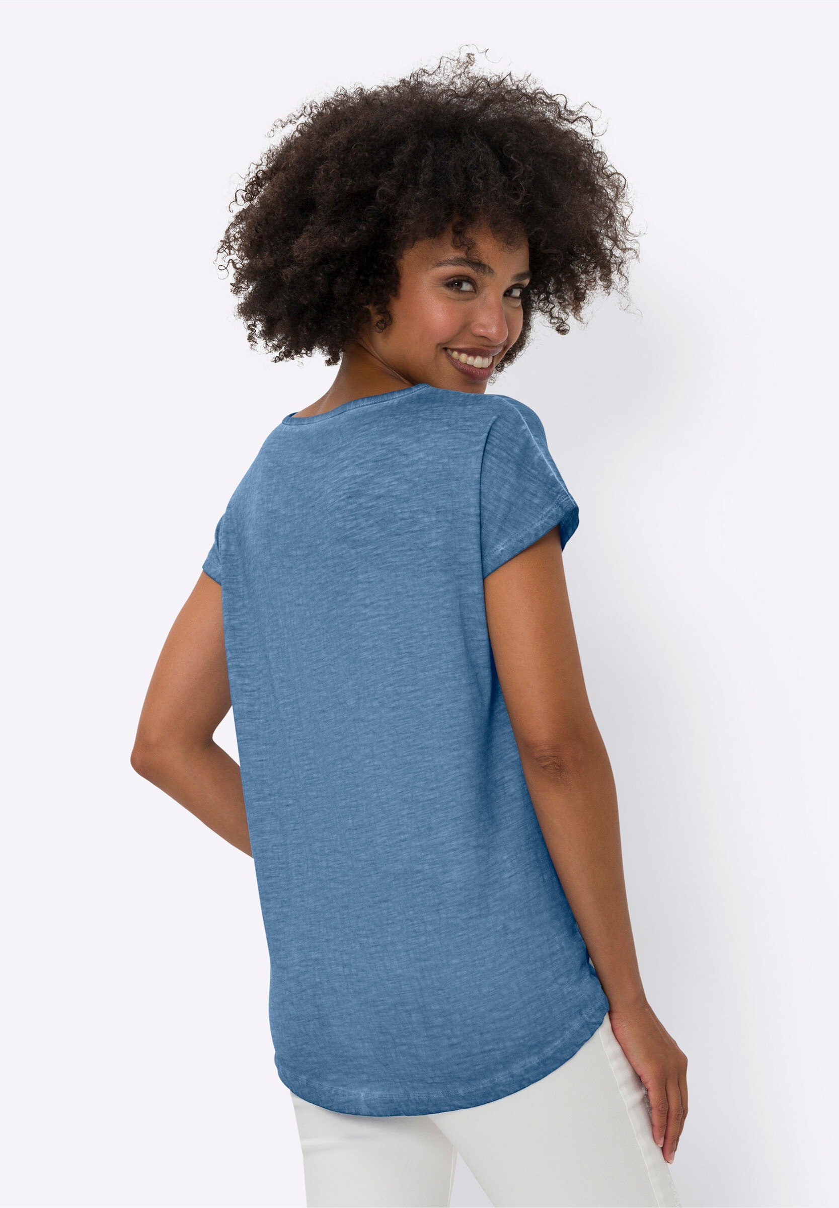 heine T-Shirt »Shirt Print-Shirt mit Oil-dyed-Waschung«
