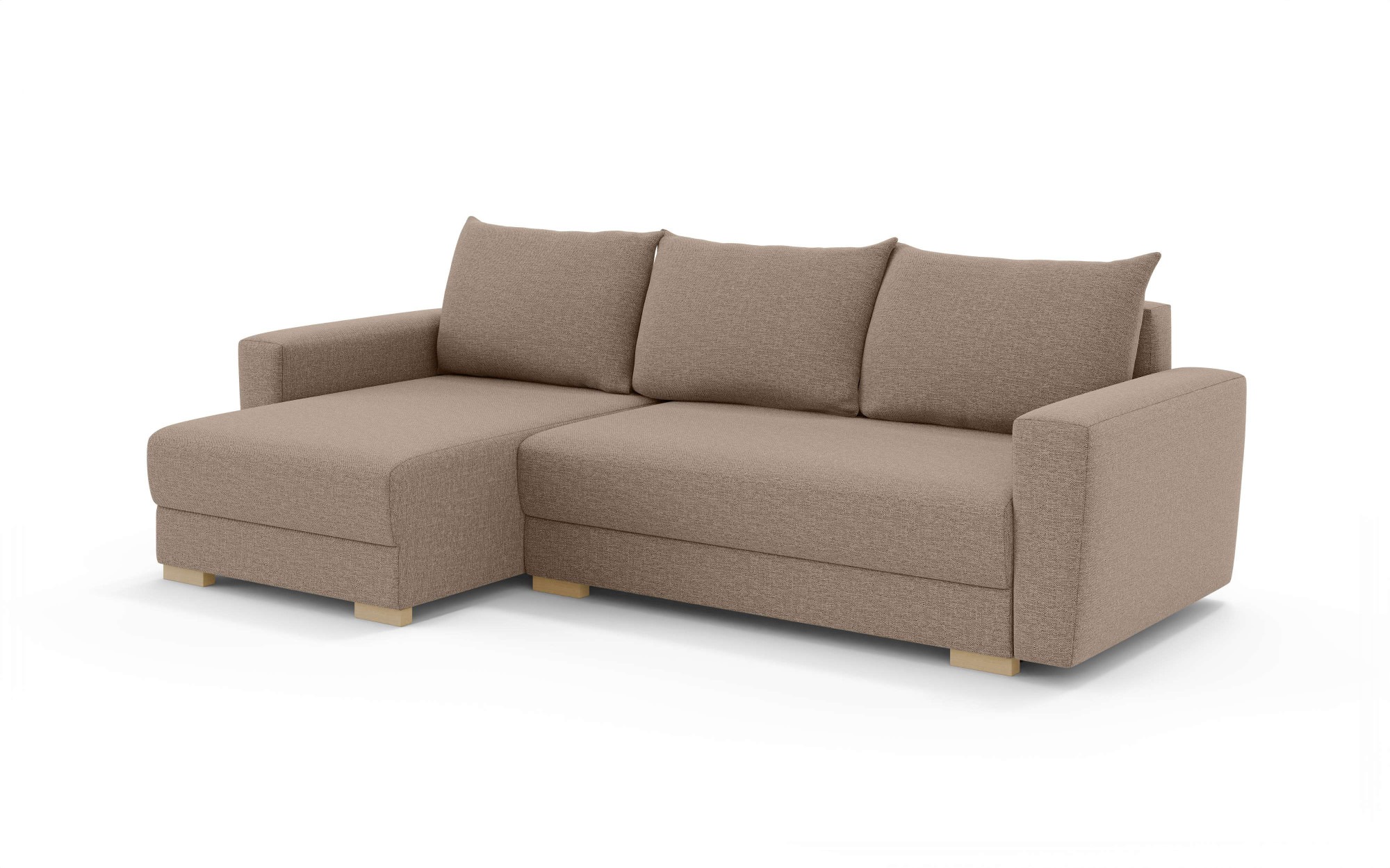 INOSIGN Ecksofa »MAGHERA universell Schlafsofa mit Bettkasten, Maße B/T/H: 255/142/84cm«, L-Form mit Recamiere rechts oder links montierbar, hoher Sitzkomfort