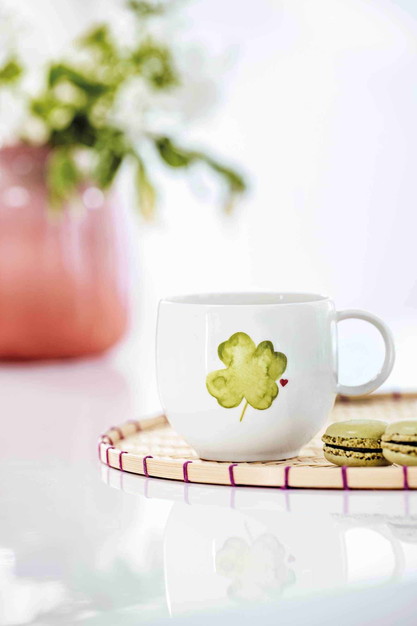 Villeroy & Boch Becher »Henkelbecher Good Luck With Love 290 ml weiß-grün«
