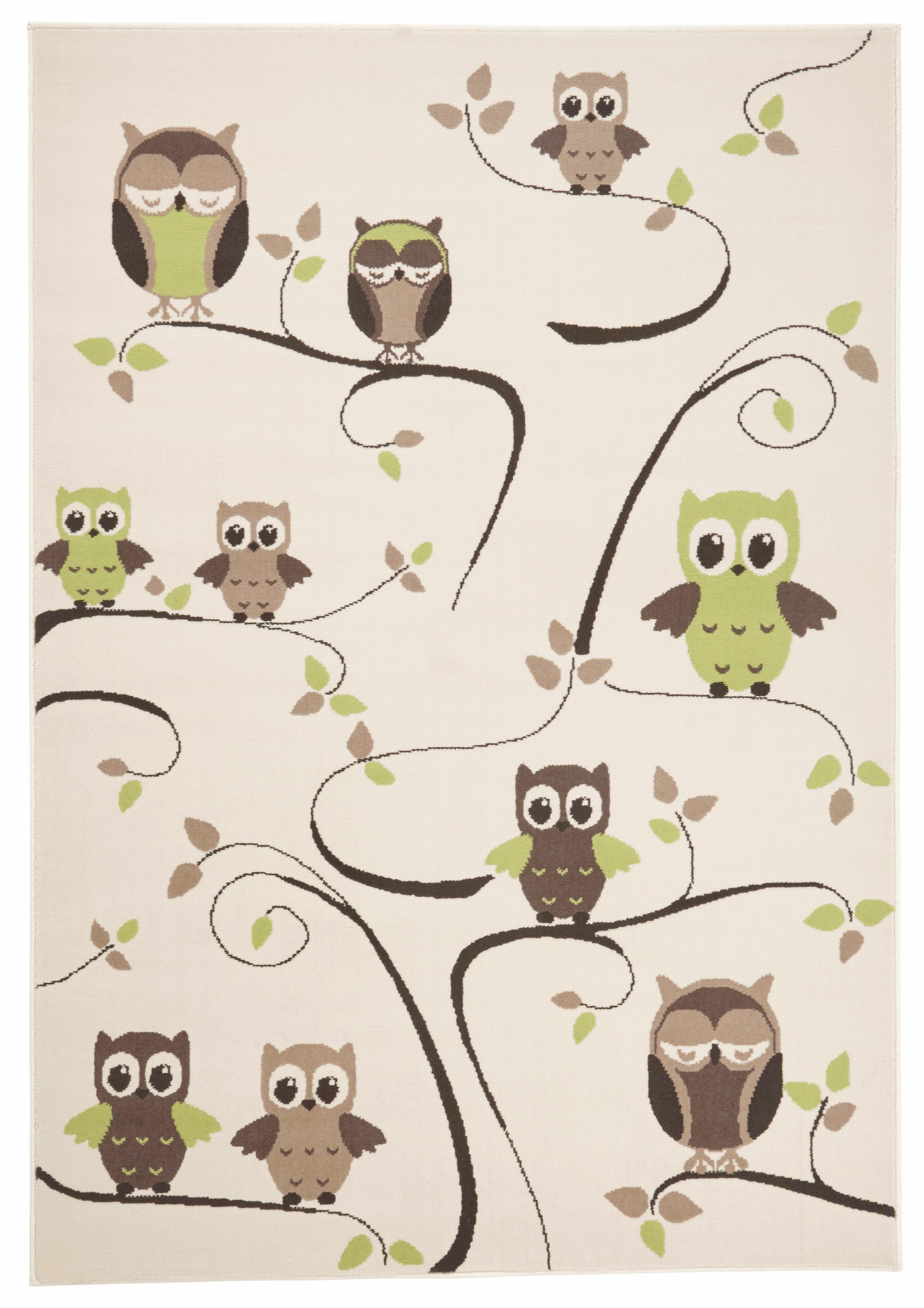 HANSE Home Kinderteppich »Eulen«, rechteckig, 9 mm Höhe, Modernes Eulen Design, Kurzflor, Tiermotiv, Strapazierfähig