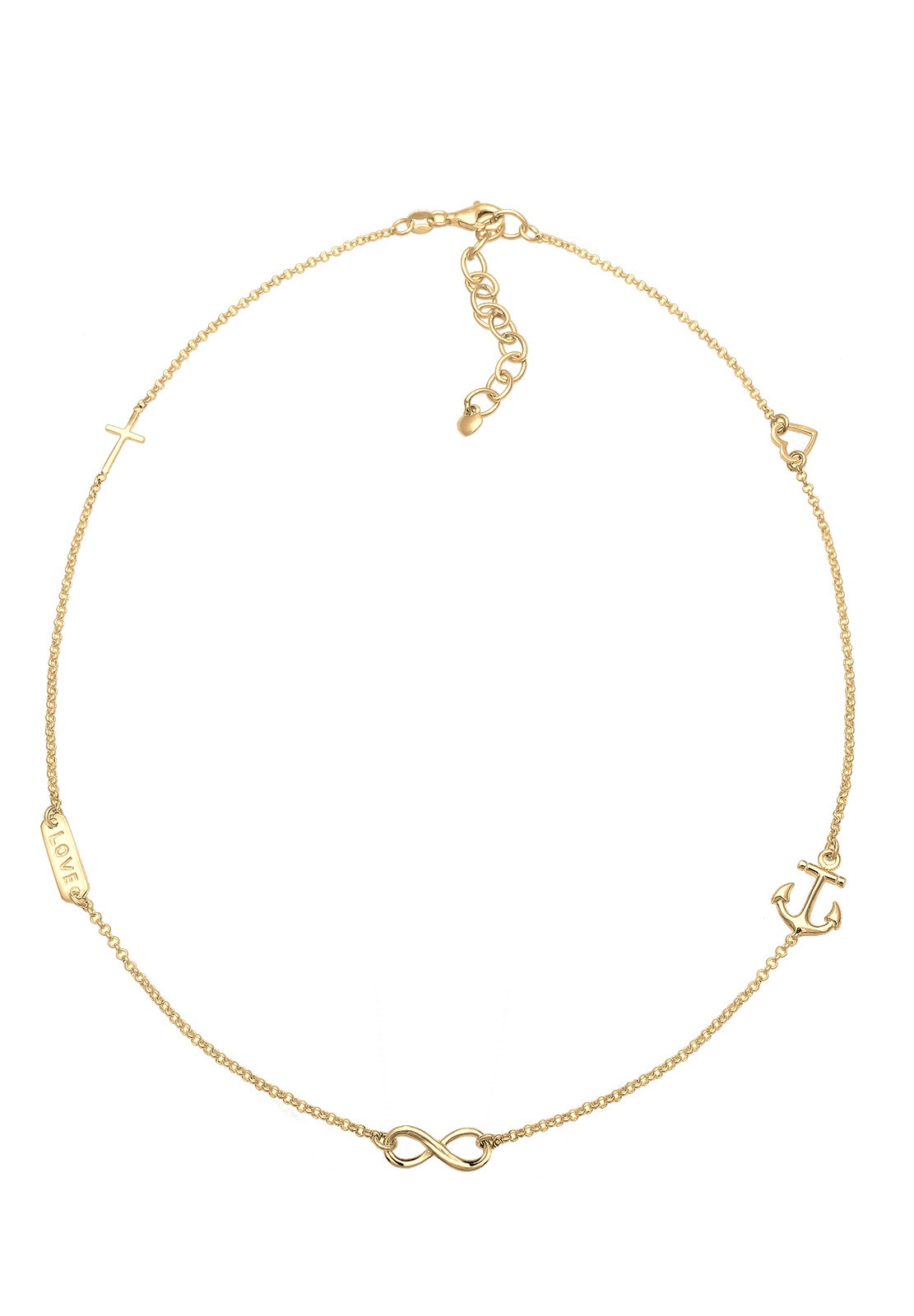 Elli Kette mit Anhänger »Halskette Kreuz Herz Infinity Anker Stern 925 Sterling Silber«