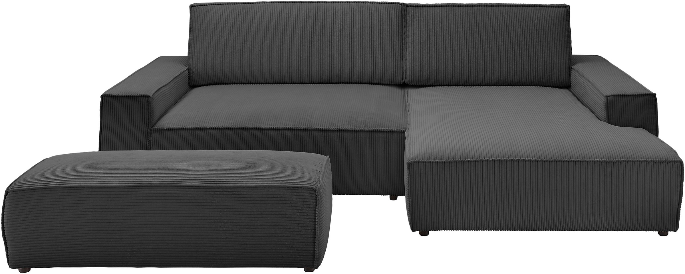 Home affaire Polsterecke »NEU: SHERWOOD XXL tief, L-Form mit Schlaffunktion, Big-Sofa mit Hocker« stellbar zum Schlafsofa (Krokodilverbinder), Cord, Leinenoptik,