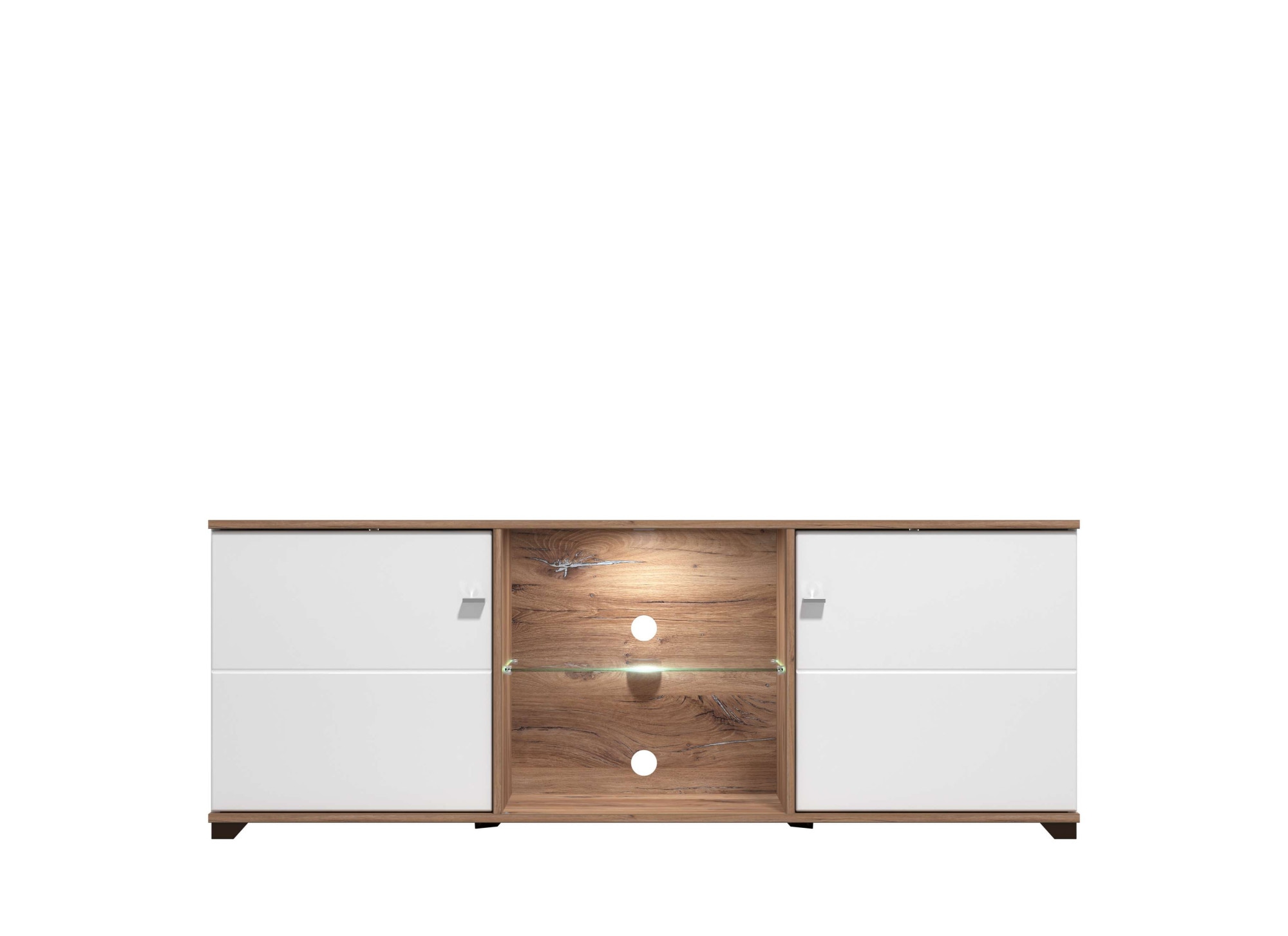 INOSIGN TV-Board »Burgundy Lowboard, TV-Schrank, TV-Ständer, Hochglanzfonten«, Hochglanzfronten und eine Innenausstattung in Flagstaff Eiche