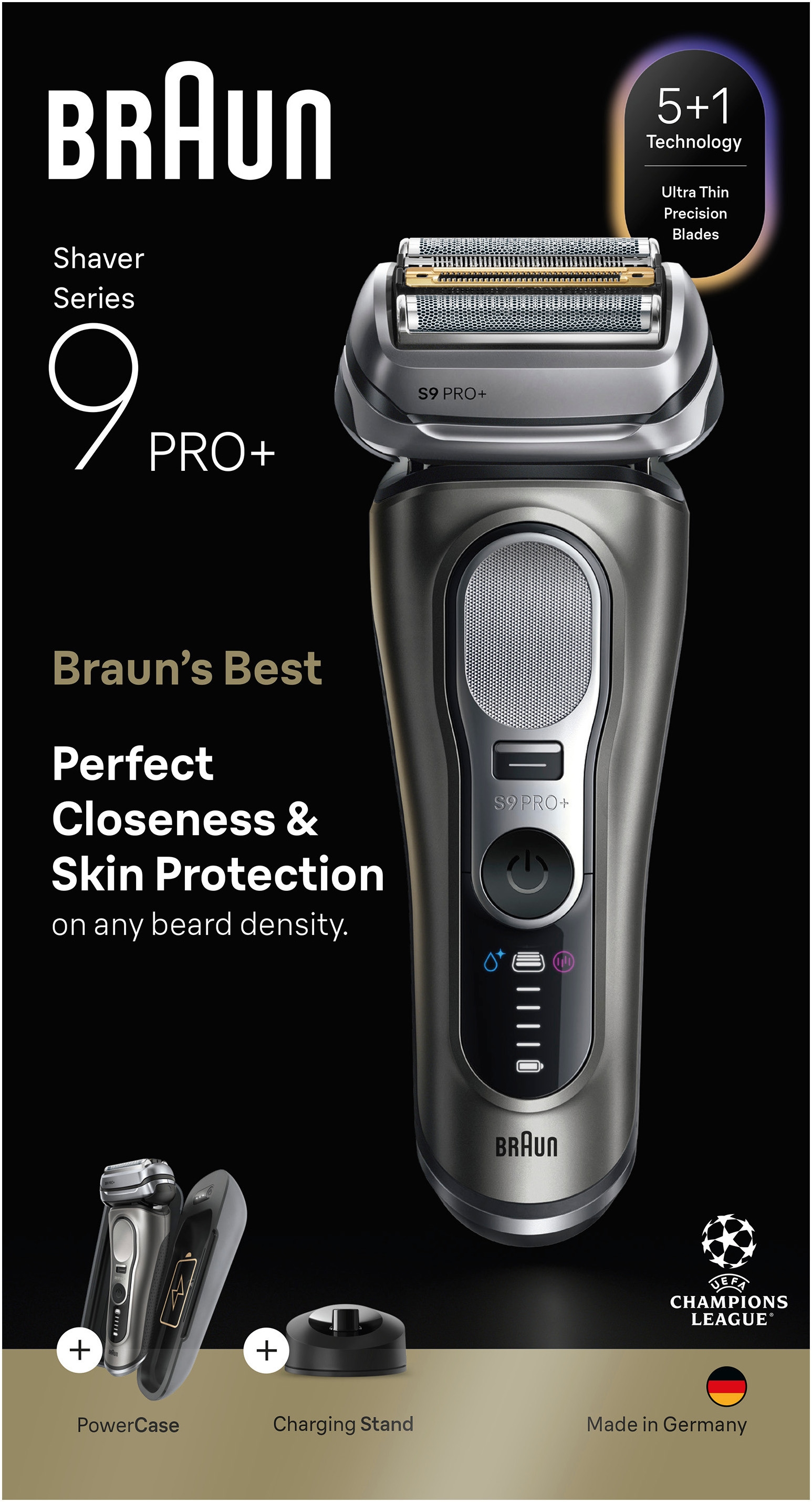 Braun Elektrorasierer »Series 9 9625s« integrierter Präzisionstrimmer Pro-SensoAdapt, 5+1 ultradünne Präzisionsklingen, Ladeetui