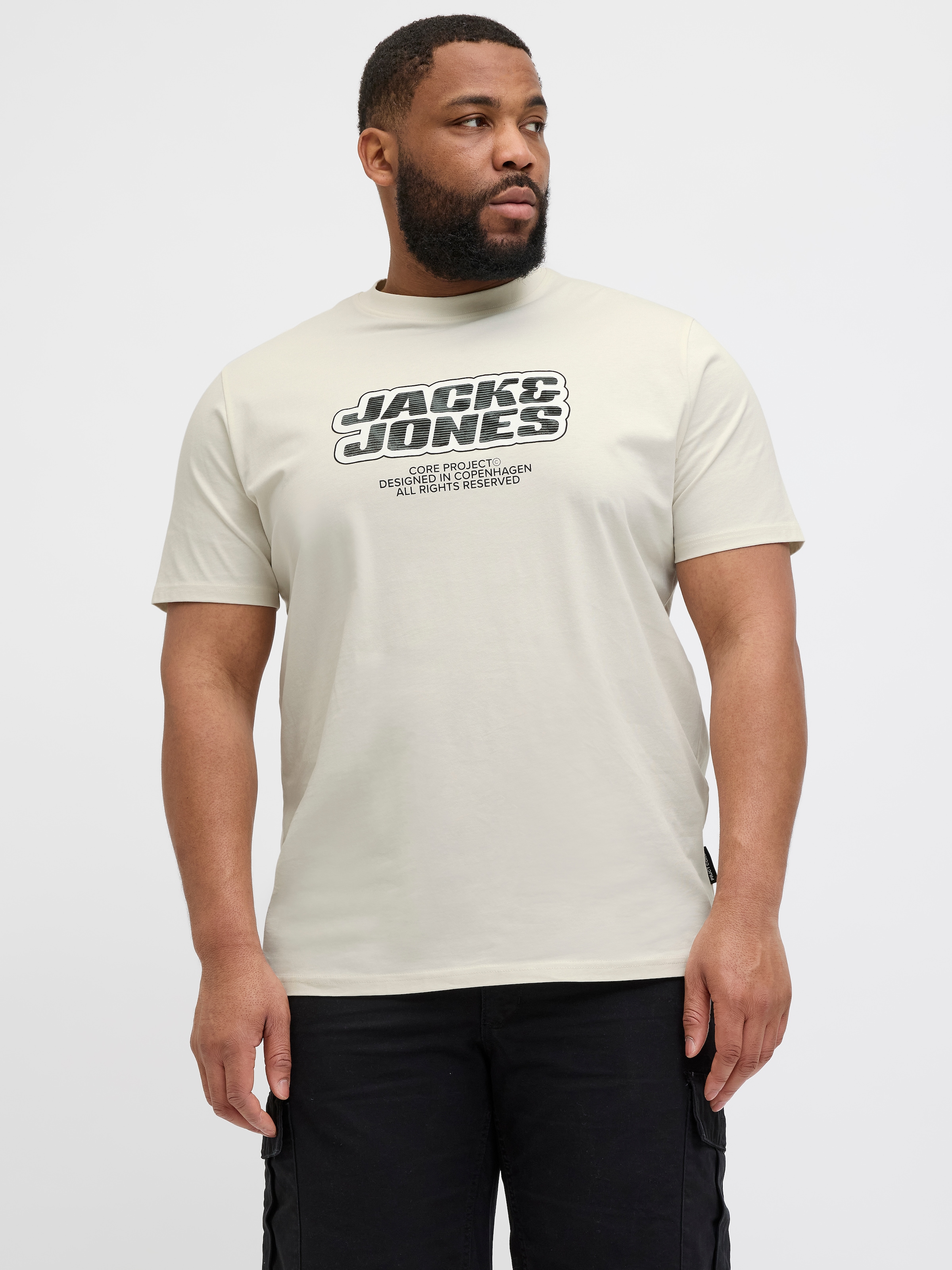 Jack & Jones PlusSize Print-Shirt »JCOLIDO AOP FRONT PRINT TEE SS CRE PLS«, mit Logo Print