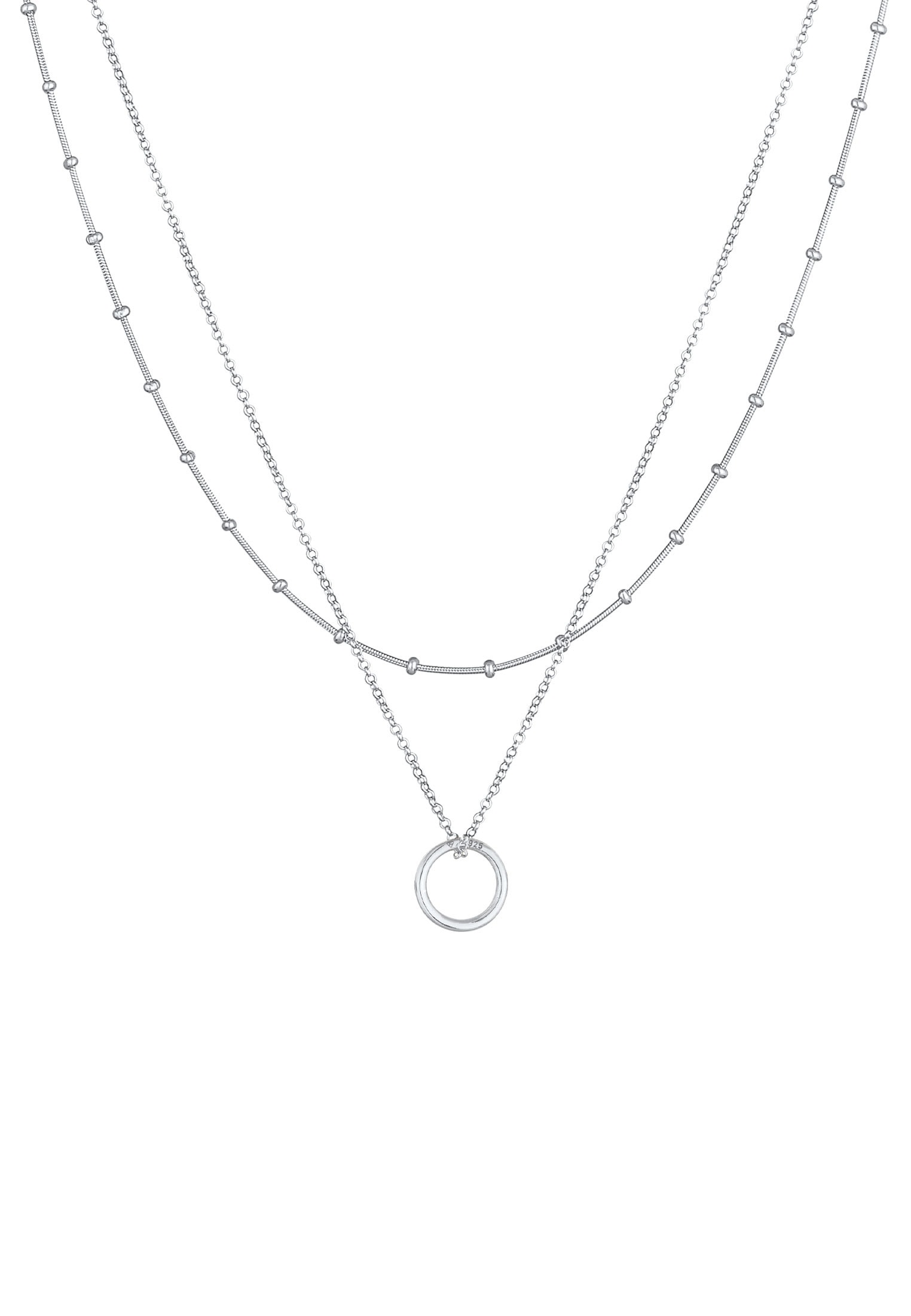 Elli Silberkette »Halskette Layer Kugelkette Kreis Rund 925 Silber«