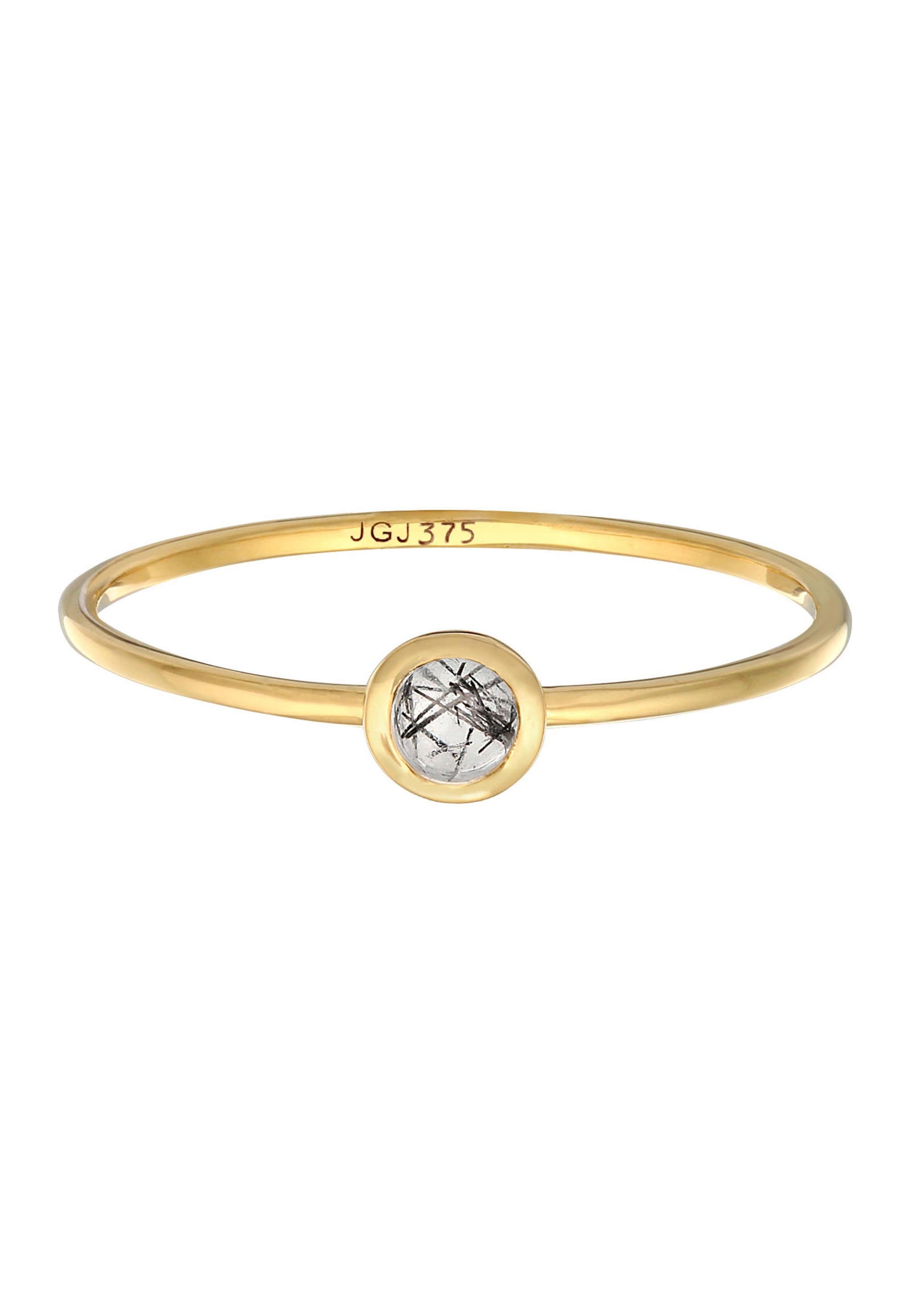 Elli Premium Silberring »Ring Solitär Mondstein Edelstein 375 Gelbgold«