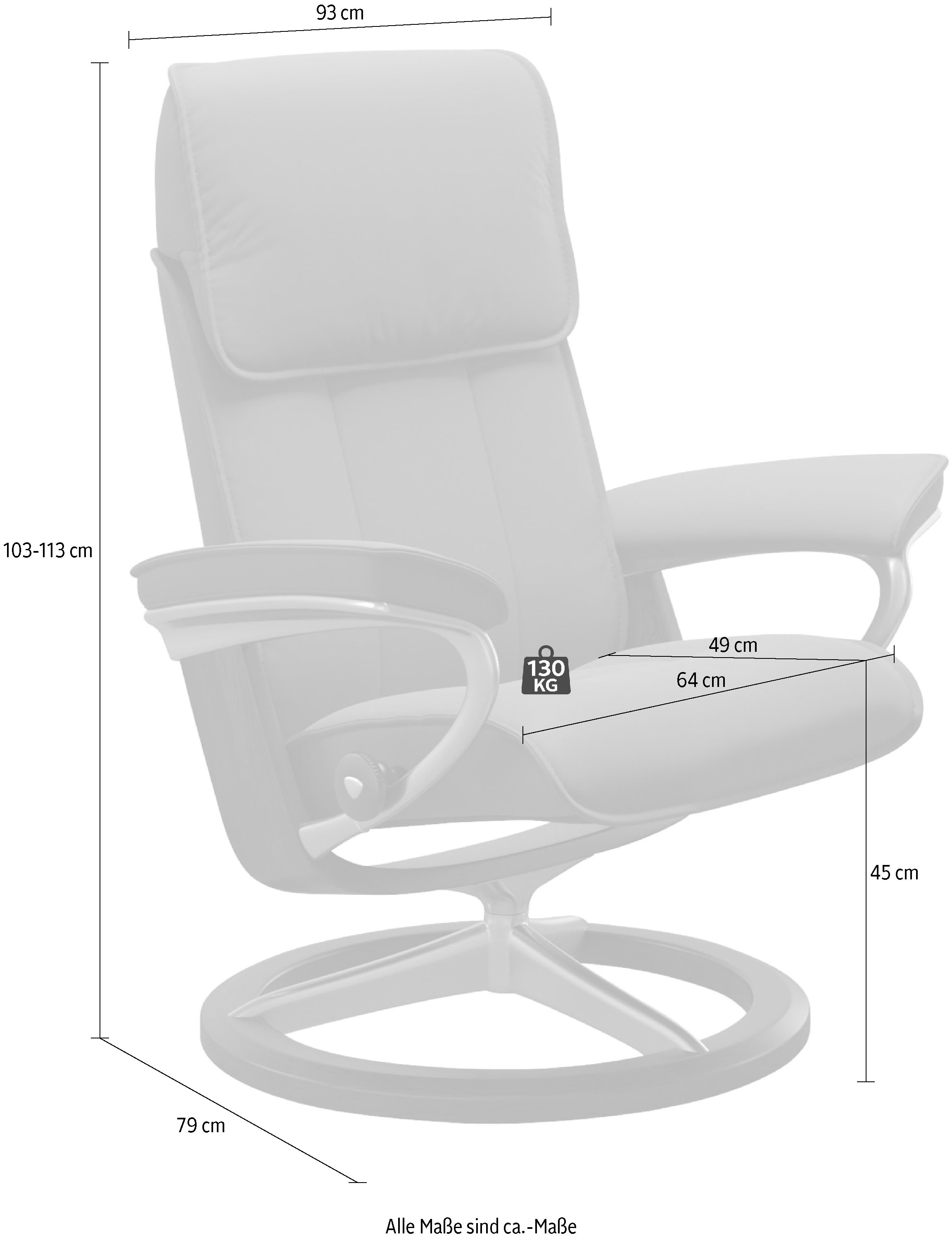 Stressless® Relaxsessel »Admiral«, mit Signature Base, Größe M & L, Gestell Wenge