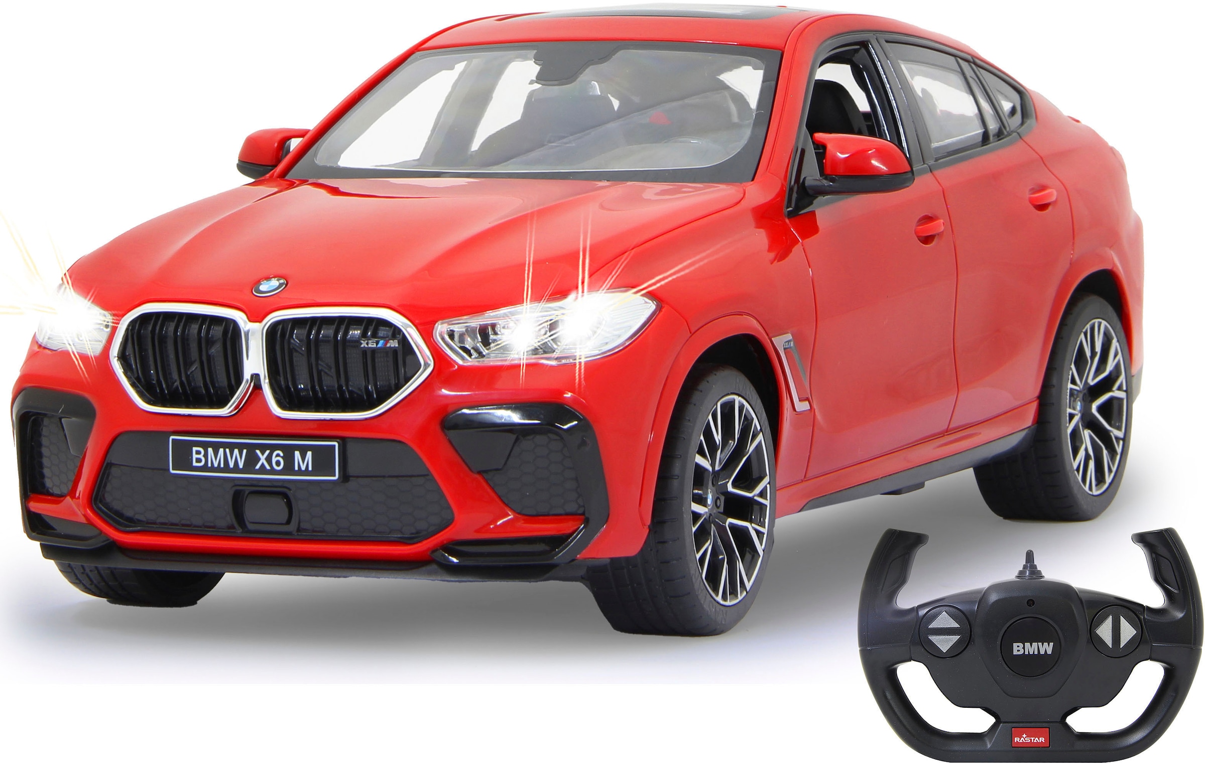 Jamara RC-Auto »Deluxe Cars, BMW X6 M 1:14, rot - 2,4 GHz«, mit LED-Lichtern