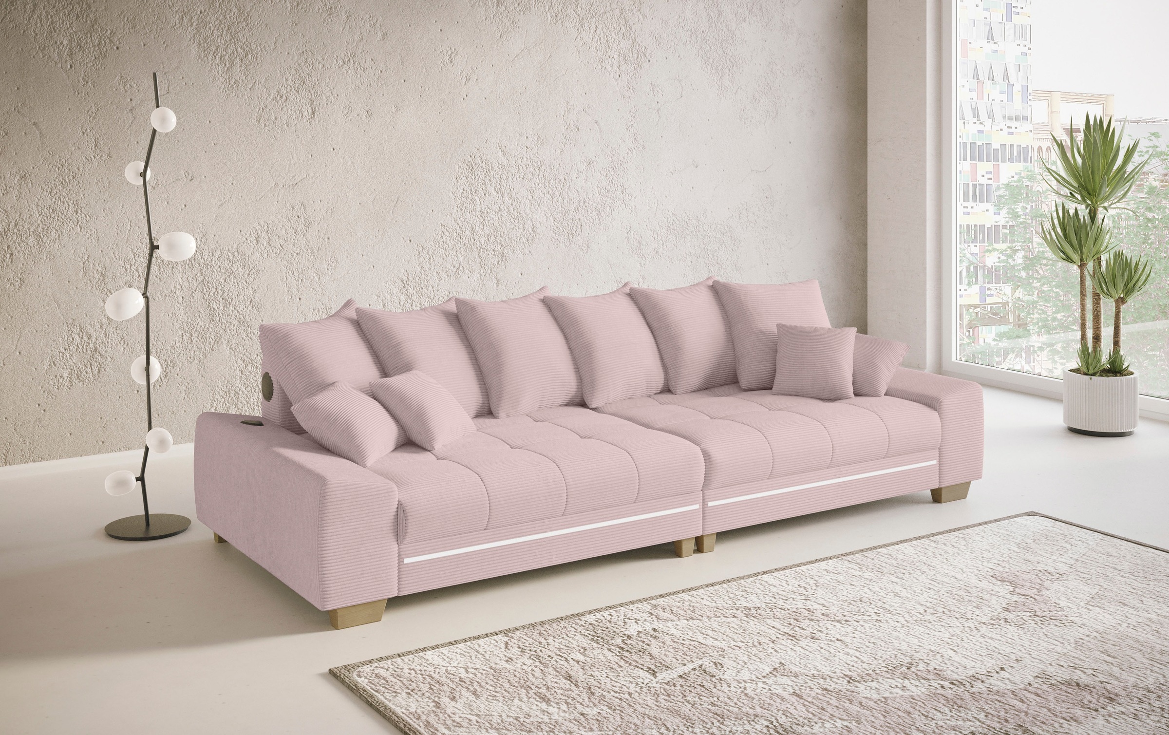 Mr. Couch Big-Sofa »Nikita II«, mit RGB-LED, Bluetooth-Soundsystem, Kaltschaum