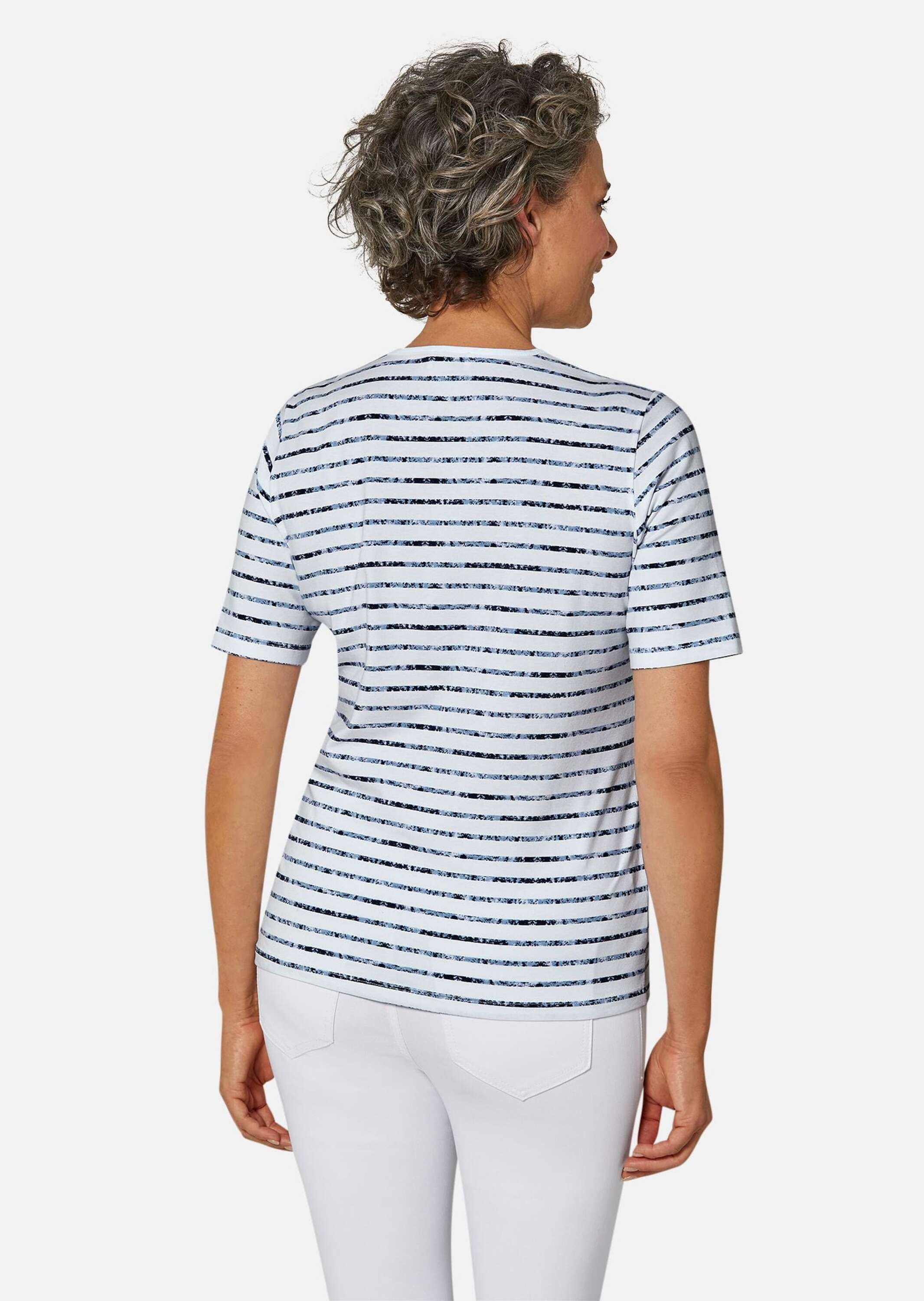 GOLDNER Print-Shirt »Kurzgröße Ringelshirt mit aufregendem Motiv«