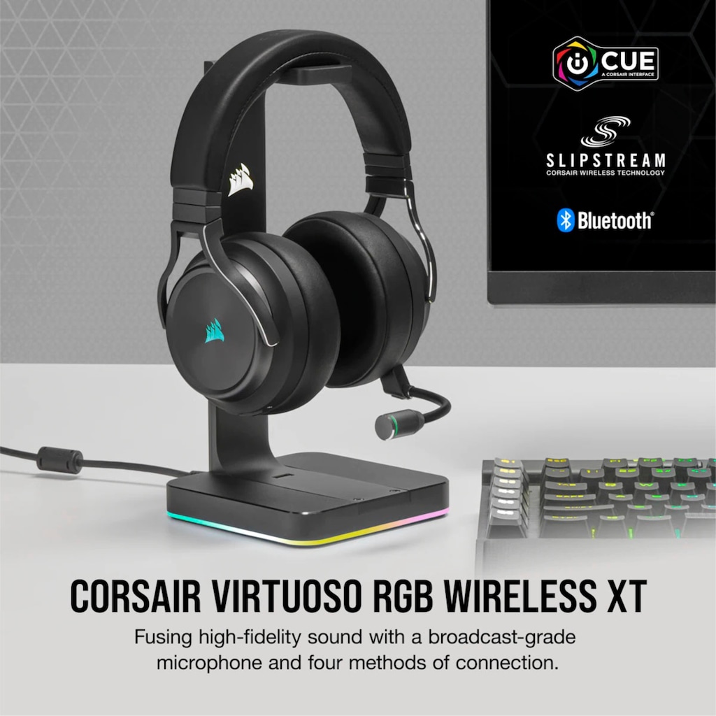 Corsair Gaming-Headset »VIRTUOSO RGB WIRELESS XT«, Bluetooth-WLAN (WiFi), Mikrofon abnehmbar