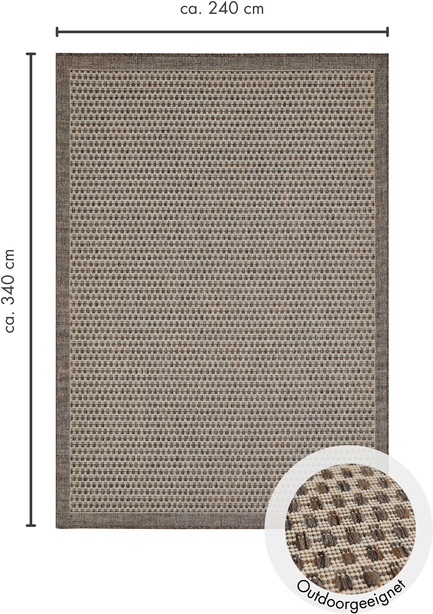 Andiamo Teppich »Savannah«, rechteckig, 4 mm Höhe, Flachgewebe, In- und Outdoor geeignet, Wohnzimmer