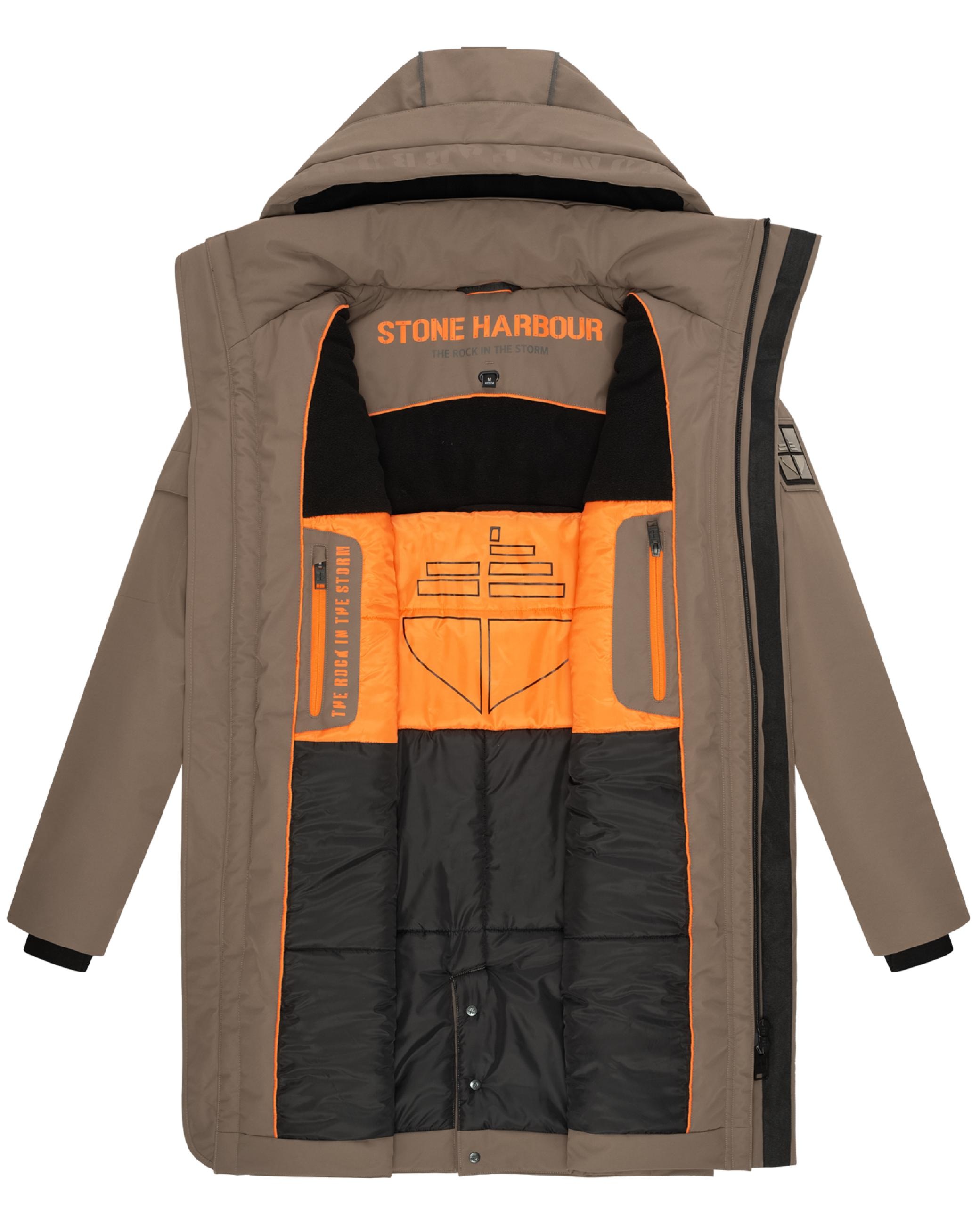 Stone Harbour Regenmantel »Wintermantel Xandroo XX«, Lange, wasserdichte Herren Regenjacke mit Kapuze