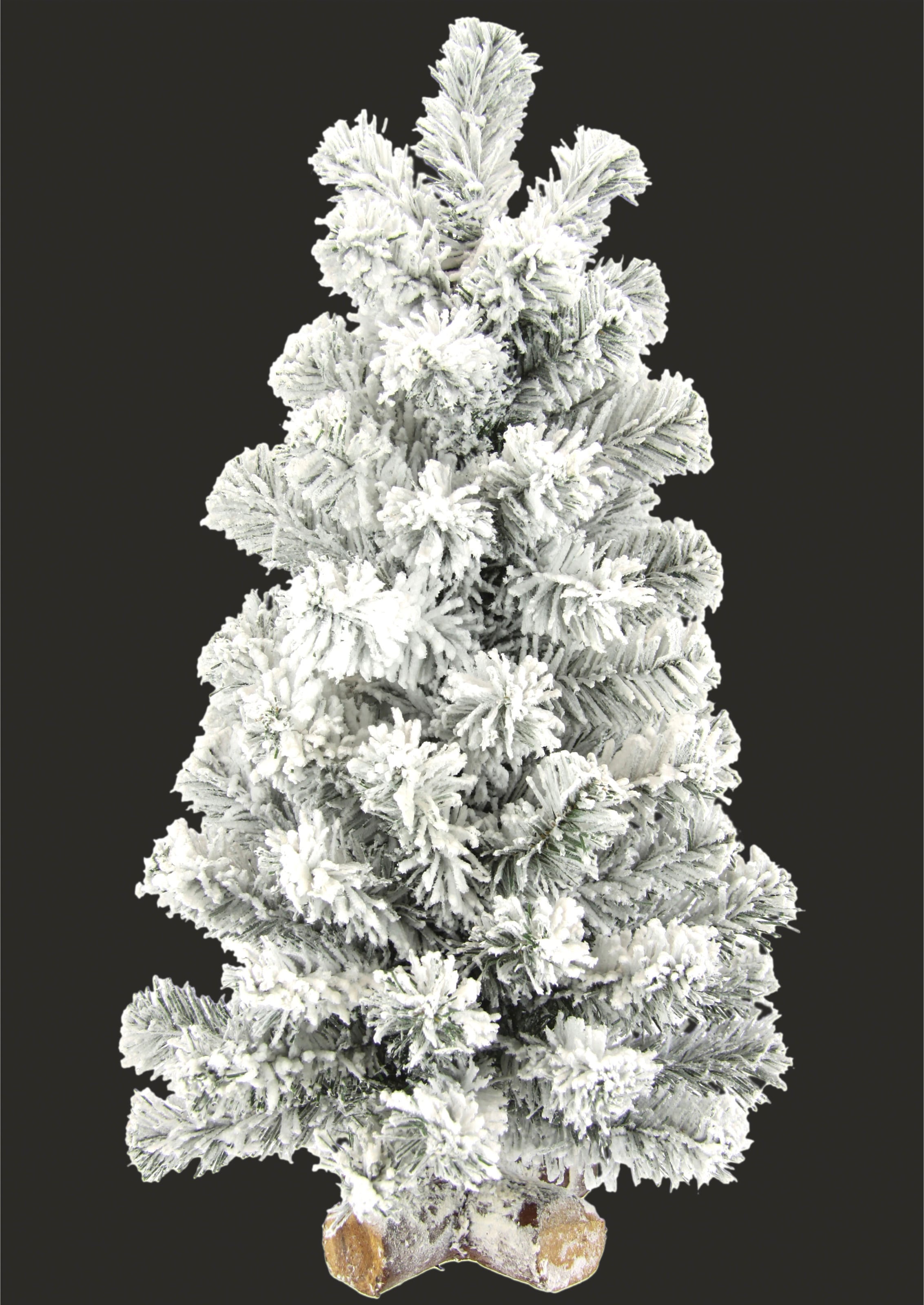 I.GE.A. Dekobaum »Weihnachtsdeko, Weihnachtsbaum«, Tannenbaum auf Holzfuß mit Kunstschnee 60 cm